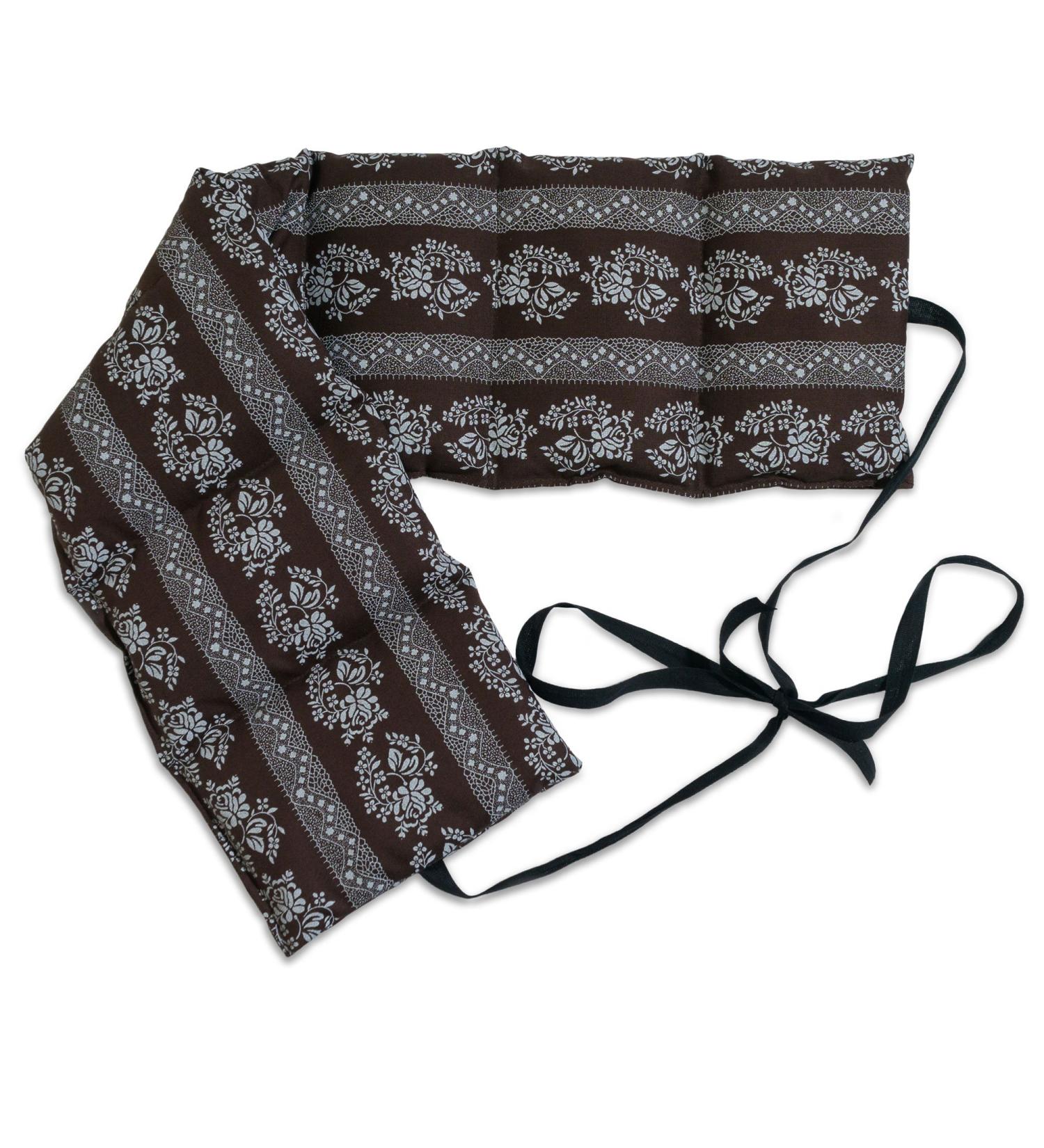 Buy 7-Chamber Rapeseed Pillow with Ribbon | Heat Cushion & Grain Cushion for Back Pain Relief (65x15cm Flower Brown) - International Shipping Available - Buy Online on GoSupps.com