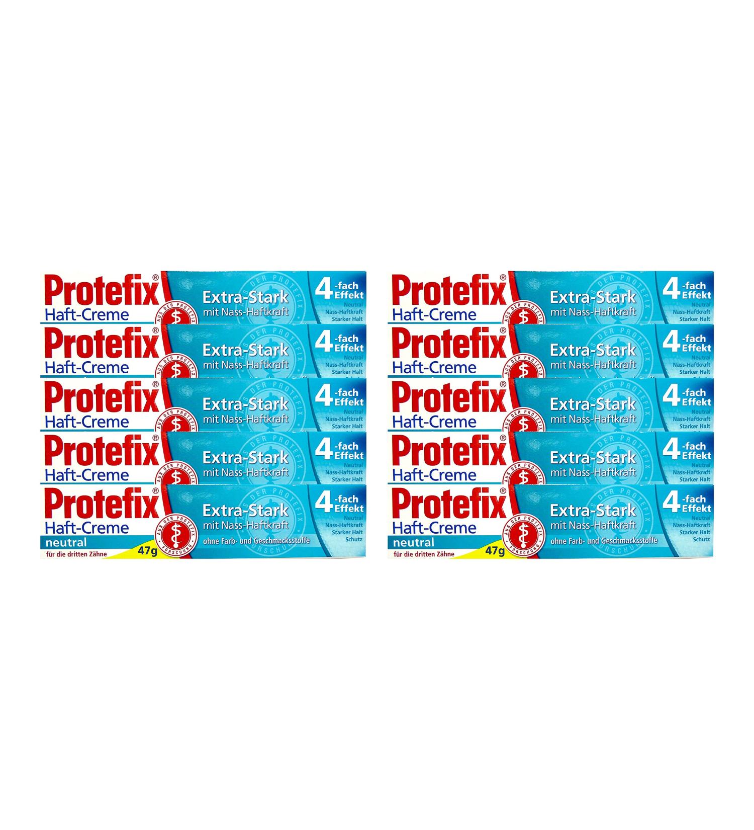 10x Protefix Adhesive Cream Neutral 47g without color and flavorings PZN 03556821