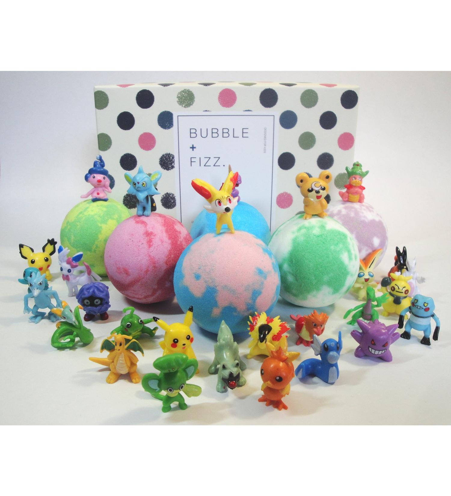 Kids Bath Bombs Gift Set with Surprise Toys 6x4.2 oz Fun Assorted Colored XL Bath Bombs Kid Safe Gender Neutral with Organic Essential Oils - Buy Online on GoSupps.com