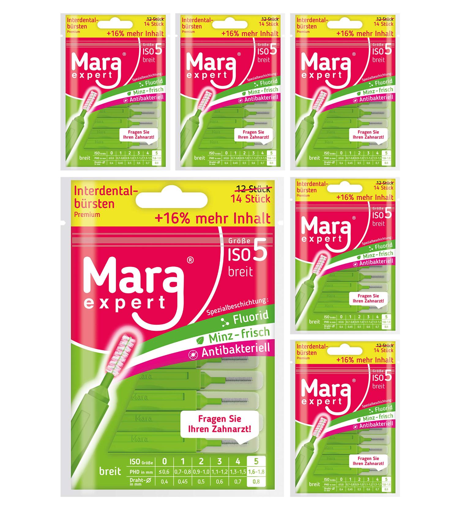Interdental Brushes Green by Mara Expert | 0.7mm ISO 5 | 84 Pack | Perfect for Braces | Fluoride & Chlorhexidine Mint Coating | Fresh Breath - Buy Online on GoSupps.com