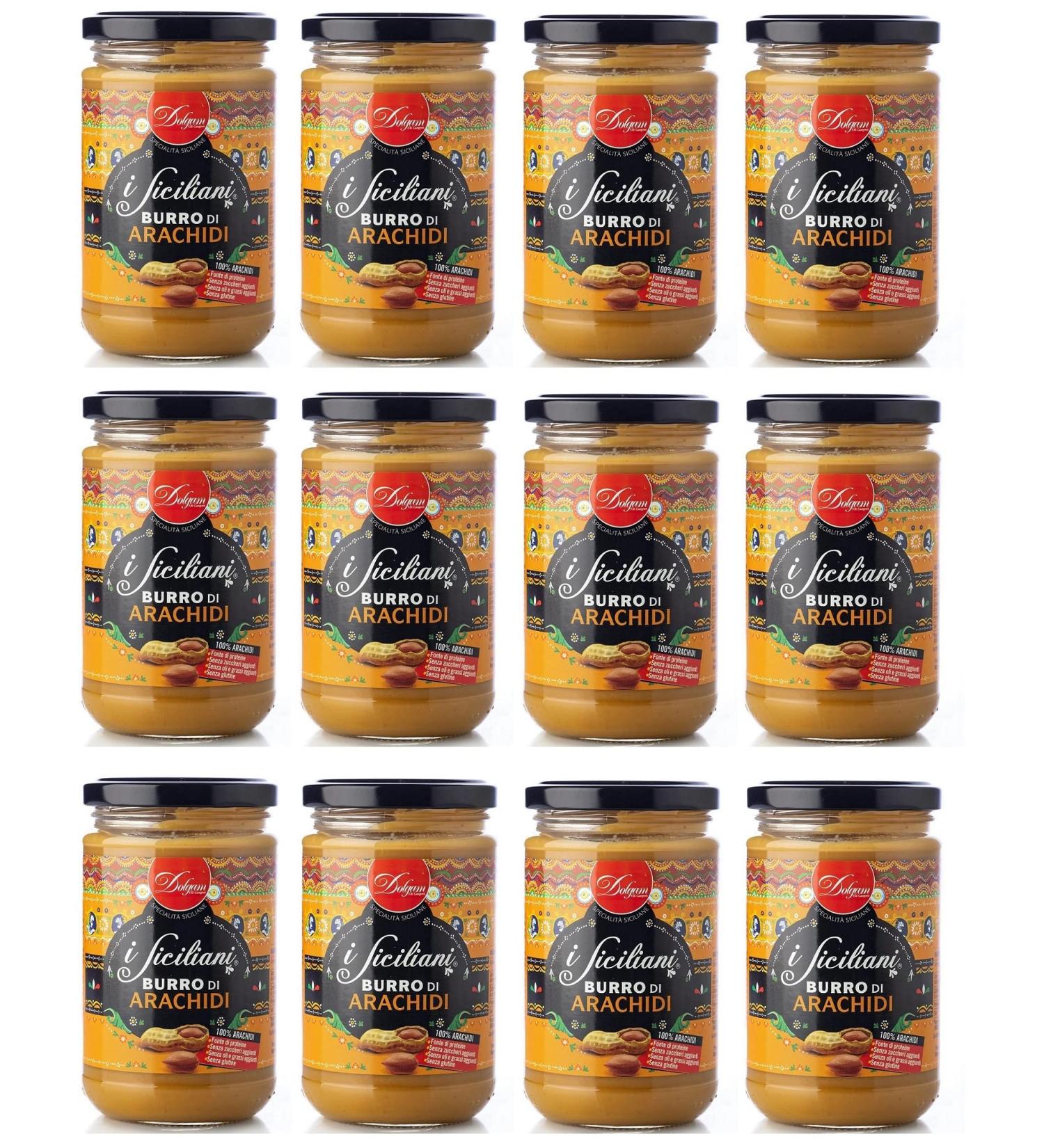 Dolgam I Siciliani Peanut Butter Sicilian Specialties 100% Peanuts Glass Jar 300 g Gluten Free Spreadable Peanut Butter - Buy Online on GoSupps.com