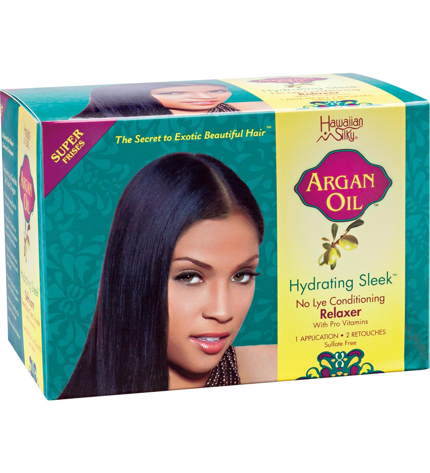 Hawaiian Silky Hydrating Sleek No Lye Relaxer Argan Oil Super