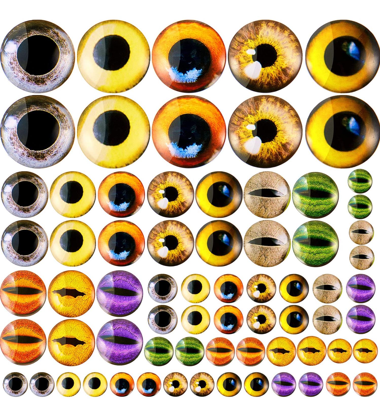70 Pcs Large Animal Glass Eye Cabochons - Mixed Sizes Dragon Eyes for DIY Jewelry Making (Novel Style) - Buy Online on GoSupps.com
