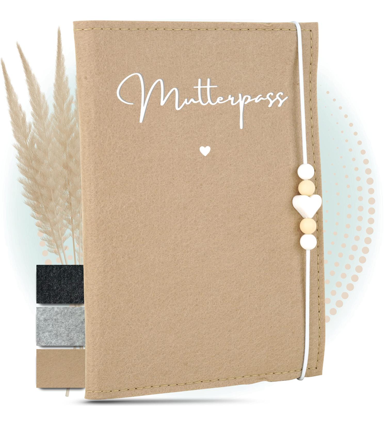 MAHEWA Premium Handmade Beige Mother Pass Cover | Felt Fabric Protection for German Maternity Pass - Buy Online on GoSupps.com
