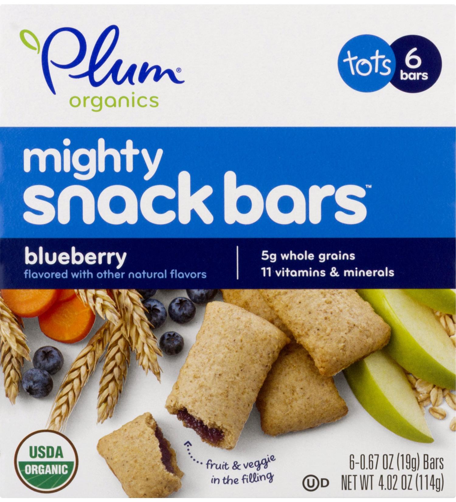 Plum Organics Tots Mighty Snack Bars - Blueberry Flavor (6 Bars, 0.67 oz each) - Nutritious Kids Snack - Buy Online on GoSupps.com