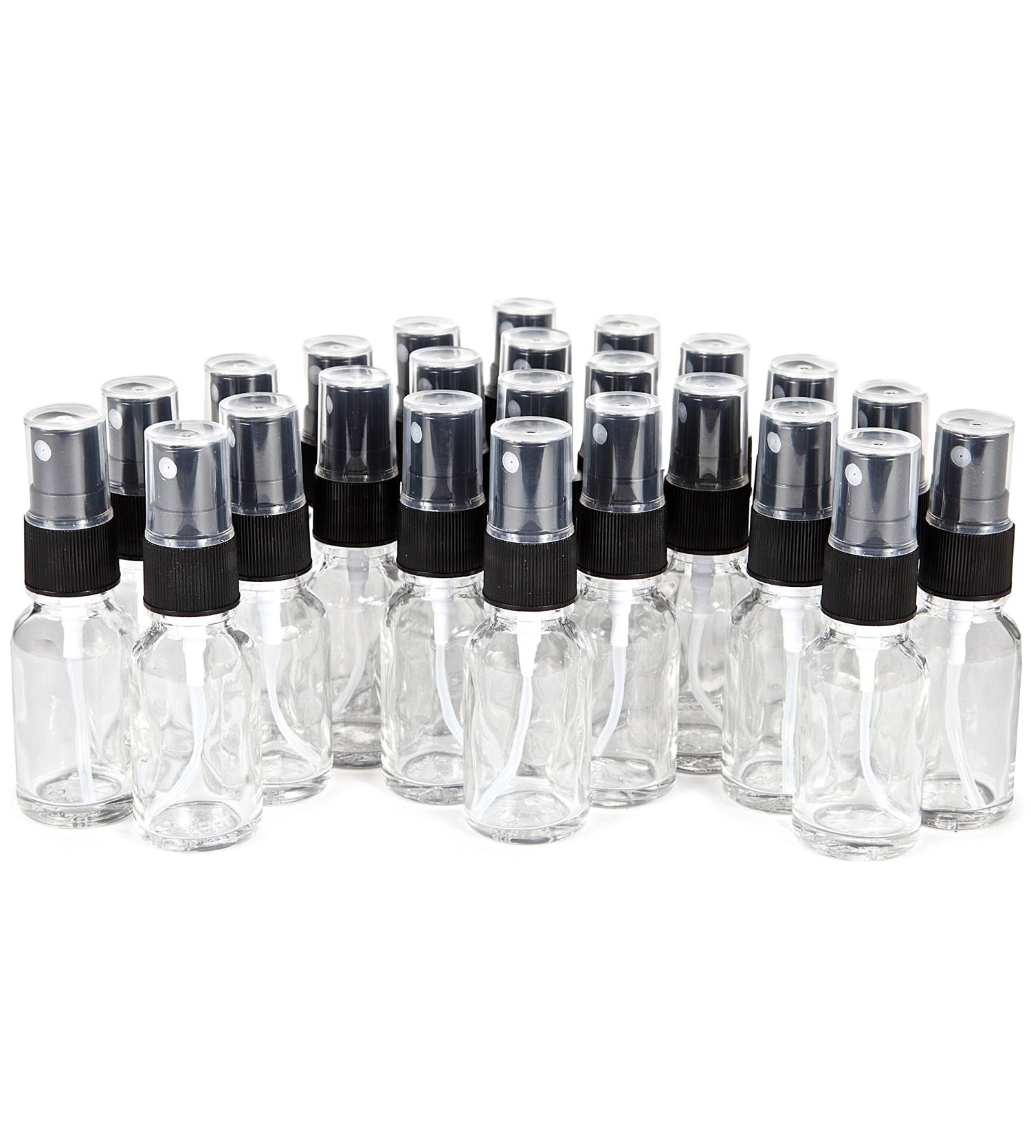 Vivaplex 15ml Clear Glass Bottles with Black Fine Mist Sprayer - Perfect for DIY & Travel - International Shipping Available - Buy Online on GoSupps.com