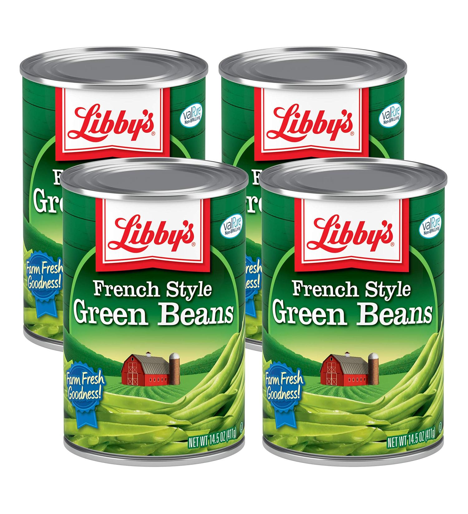 Libby's French Style Green Beans 14.5oz (Pack of 4) | Mildly Sweet & Tender | Seasoned with Sea Salt | USA Grown & Made | Naturally Delicious - Buy Online on GoSupps.com