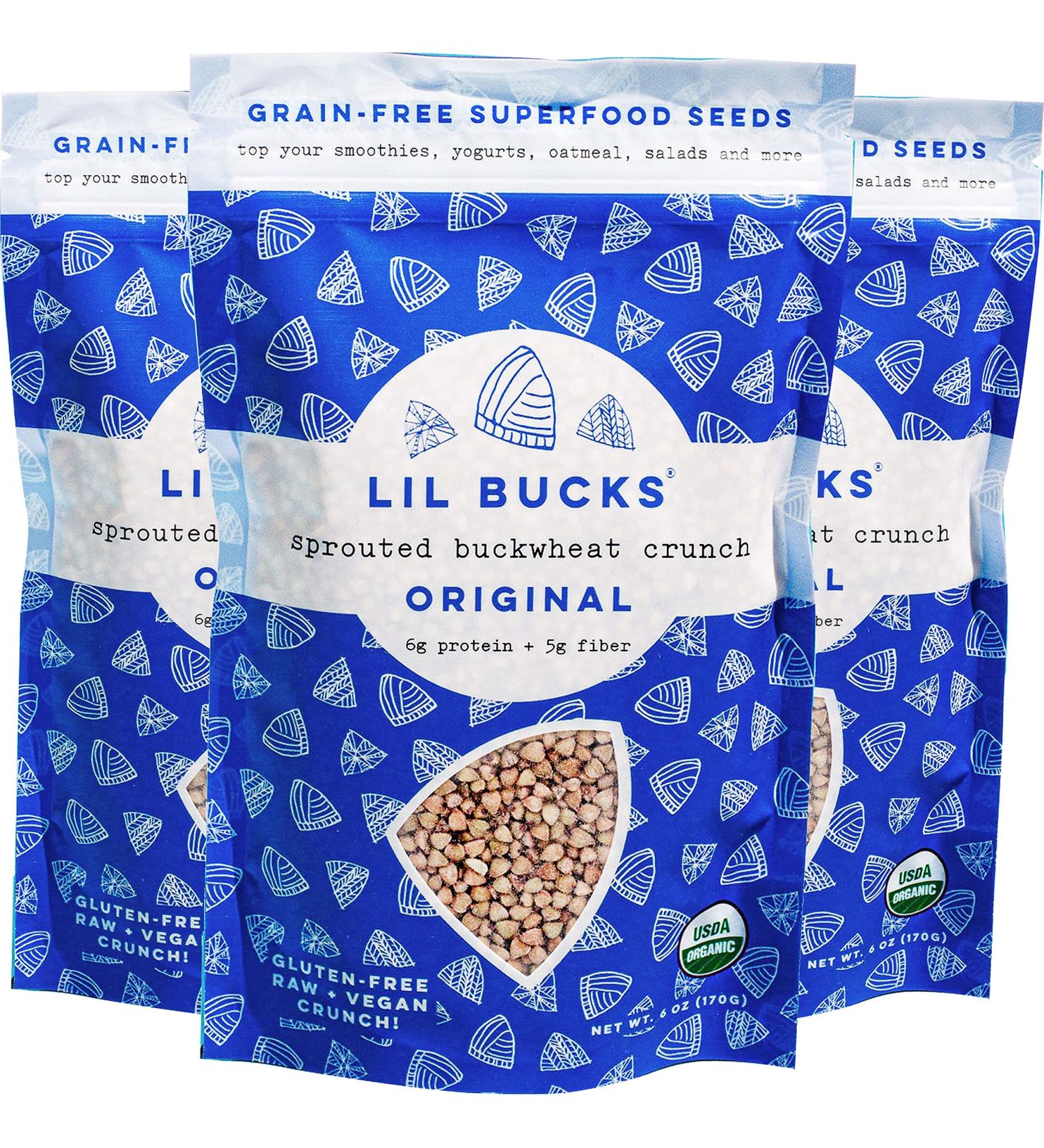 Lil Bucks Paleo Cereal - Sprouted Buckwheat Groats Gluten Free Granola 6 oz (Pack of 3) - Buy Online on GoSupps.com