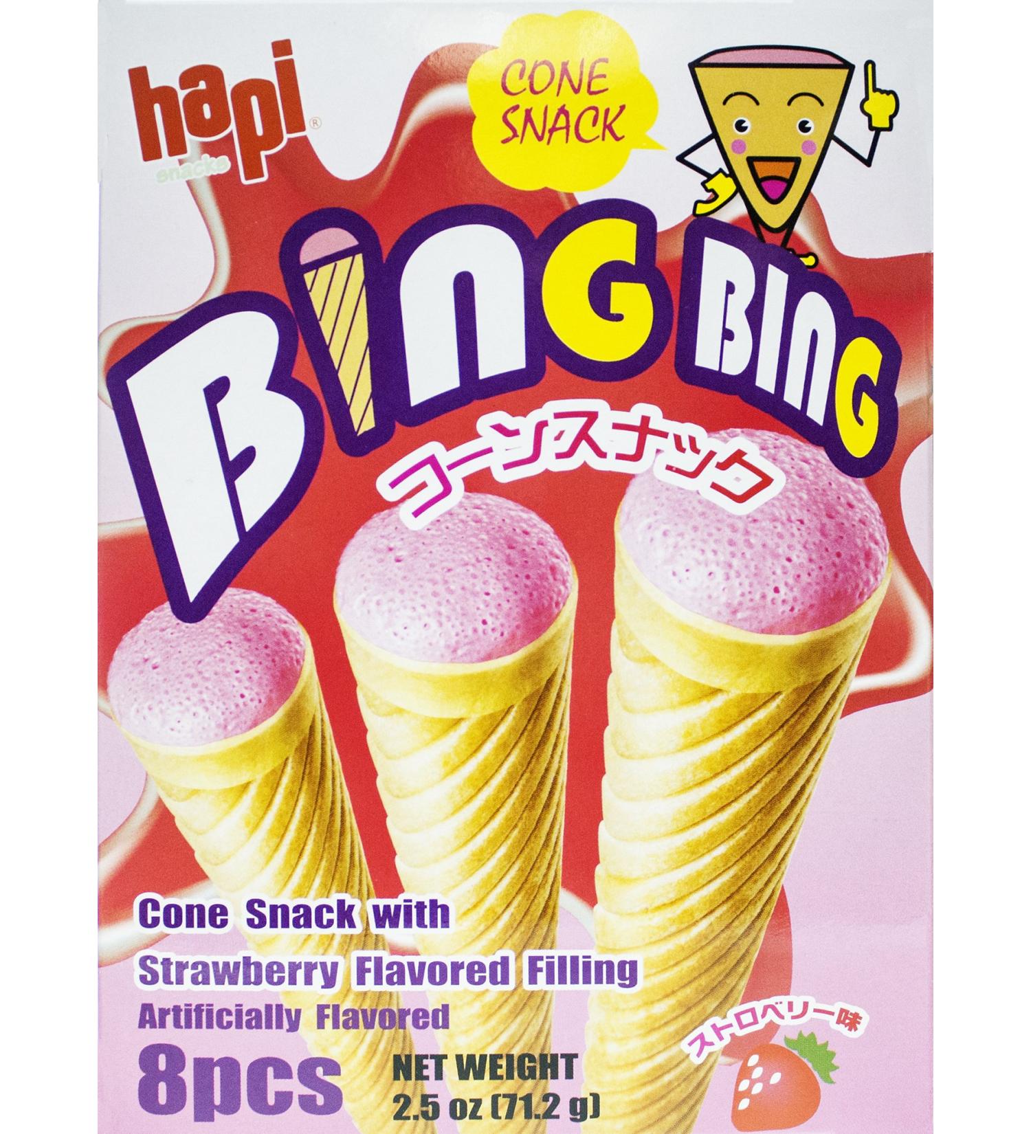 Hapi Bing Bing Cone Snack - 2.51 oz (Strawberry Filled) | Delicious Treat - Buy Online on GoSupps.com