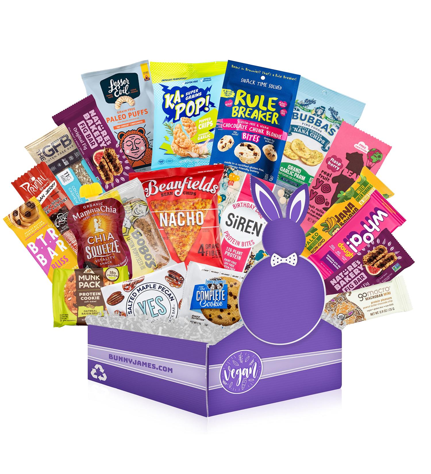 Healthy Vegan Snacks Care Package: Mix of Vegan Cookies  Protein Bars  Chips  Vegan Jerky  Fruit & Nut Snacks  Great Vegan Gift Basket Alternative Premium Vegan Box - Buy Online on GoSupps.com
