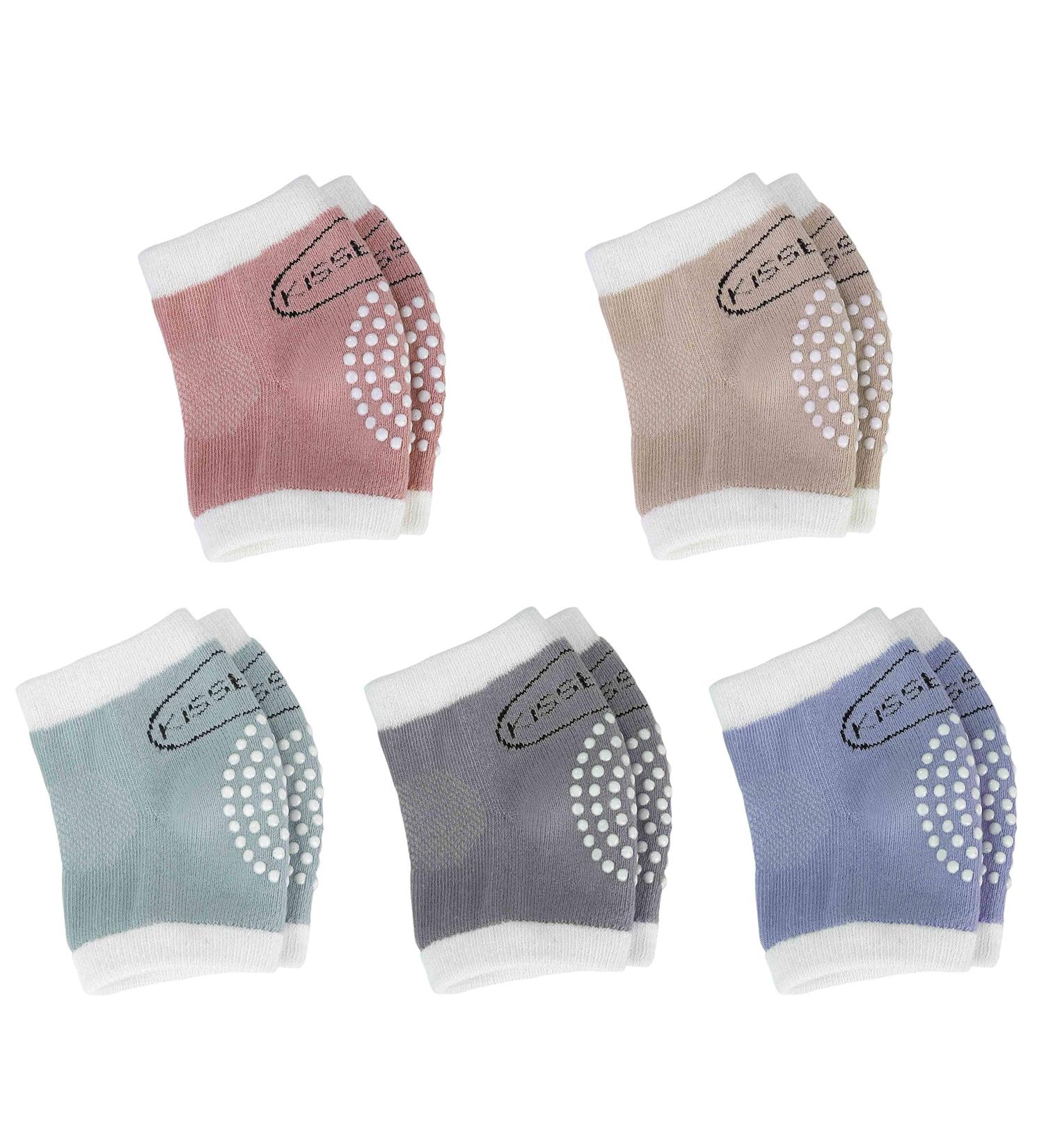HONGXIN-SHOP Baby Knee Pads - Anti-Slip Leg Protectors 5 Pairs for Crawling Safety | Soft Cotton, Breathable, Unisex Design for 0-24 Months - Buy Online on GoSupps.com