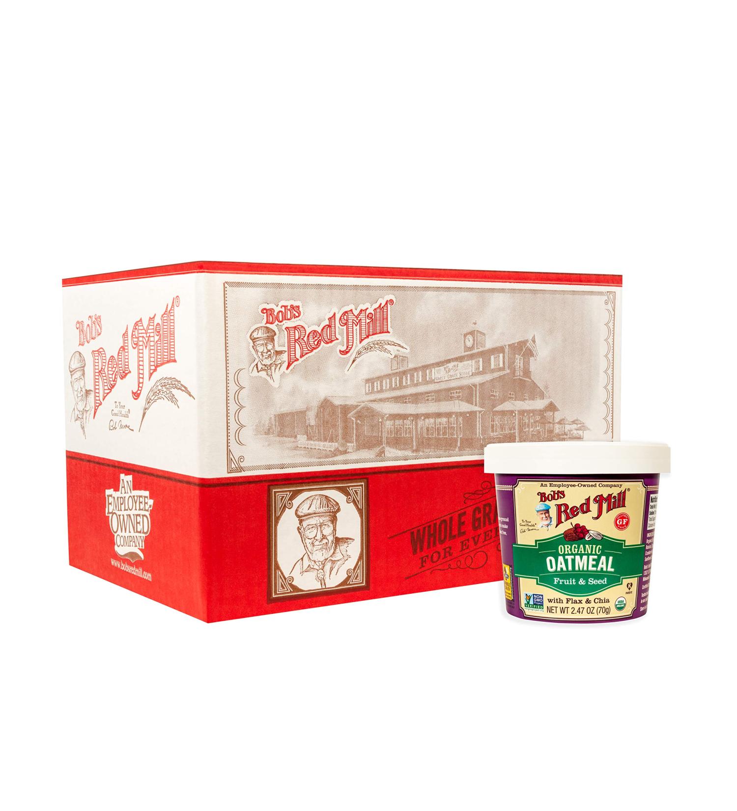Bob's Red Mill Organic Gluten Free Oatmeal Cup - Fruit & Seed, 12 Pack | Healthy Breakfast - Buy Online on GoSupps.com