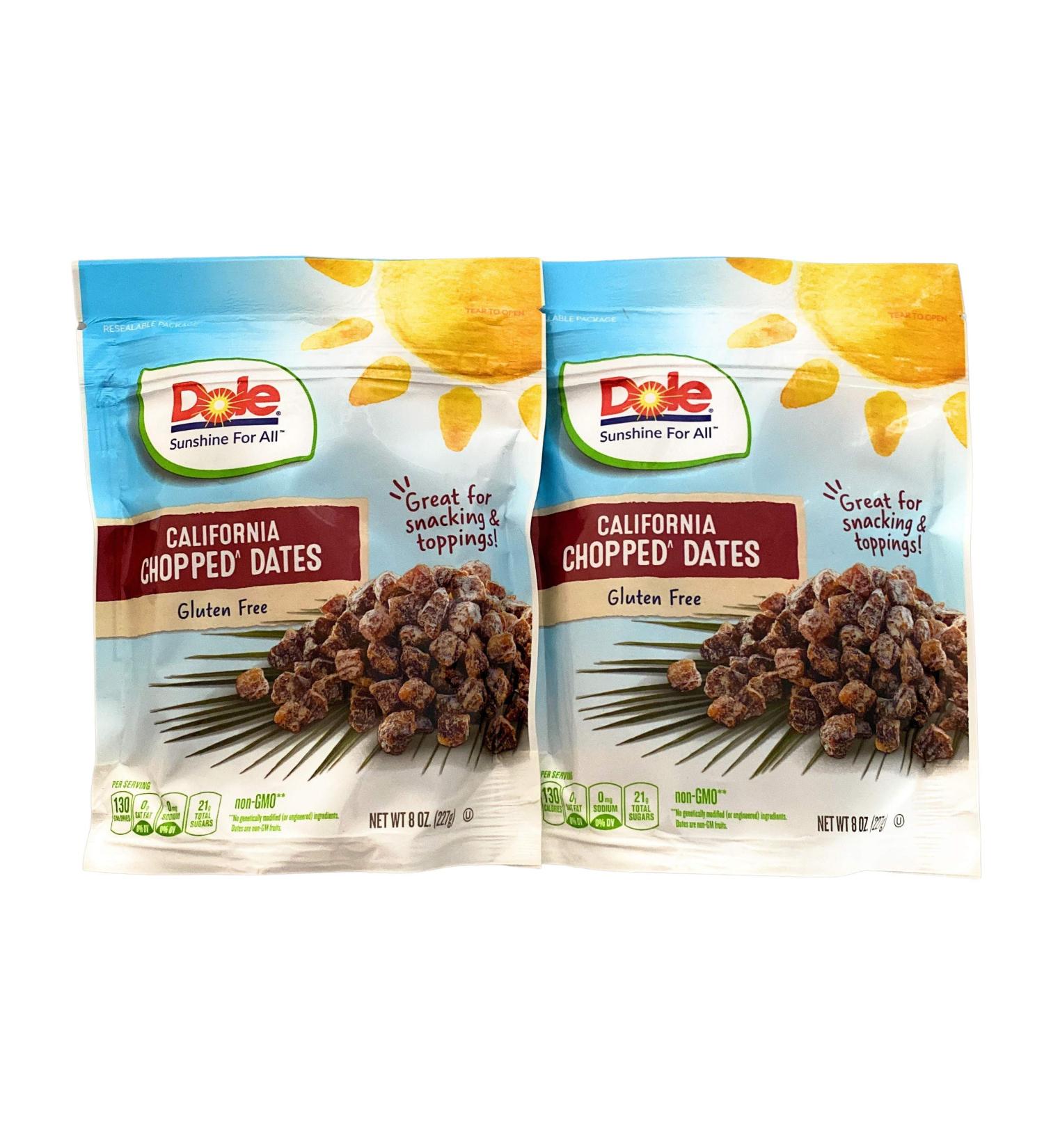 Organic California Chopped Dates - 2-Pack | Natural Sweetener for Baking & Snacking - Buy Online on GoSupps.com