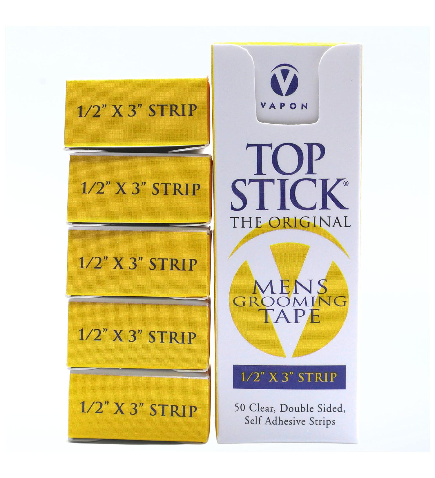 VAP-TS150 Topstick The Original Men's Grooming Tape for Toupee and Wig Adhesion Double Sided Self Adhesive Hypo Allergenic Waterproof Latex Free 1.5" x 3" Pack of 1800