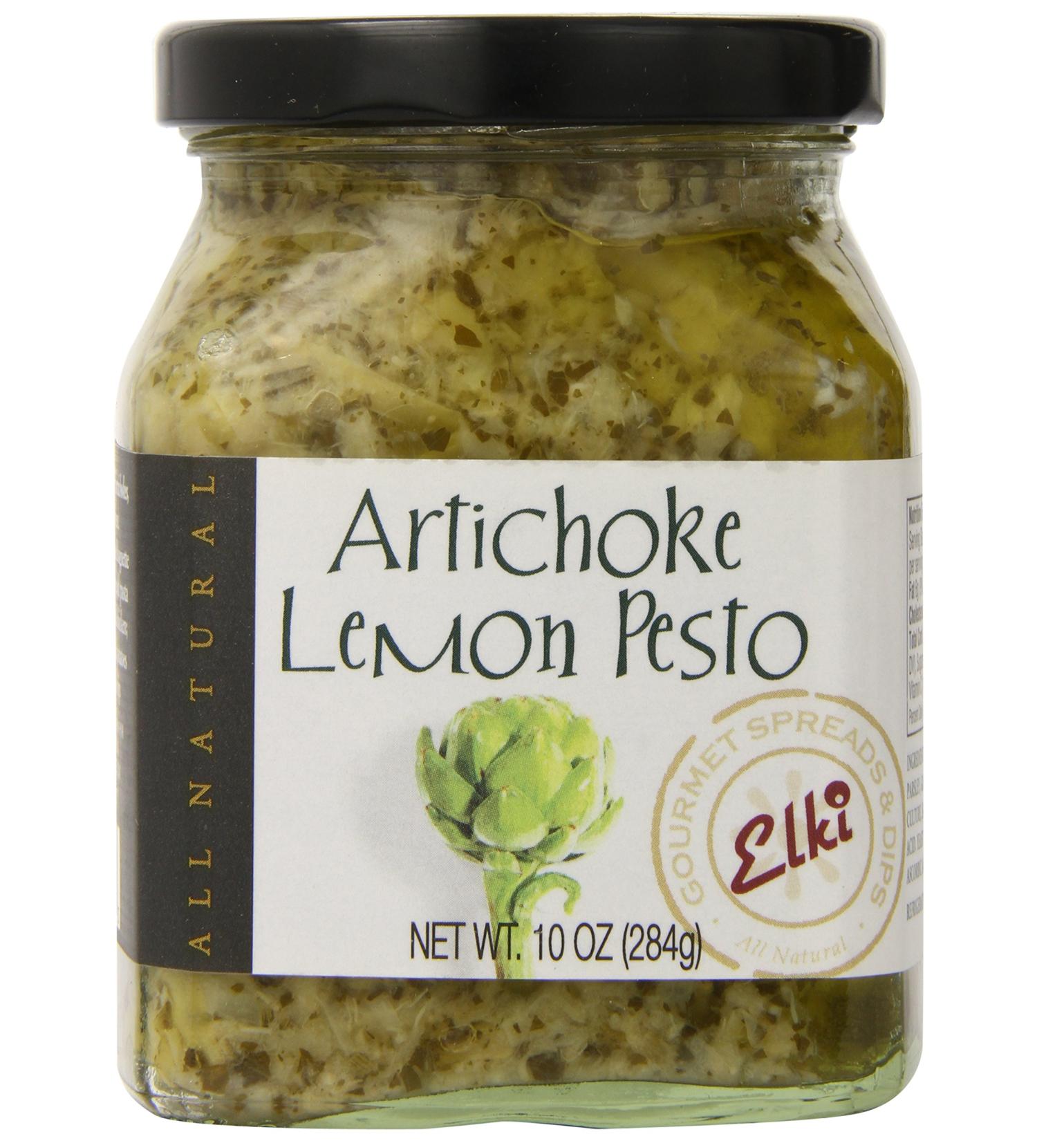 Elkis Gourmet Artichoke Lemon Pesto Sauce - Creamy Mediterranean Spread - 10oz (1 Pack) - Buy Online on GoSupps.com