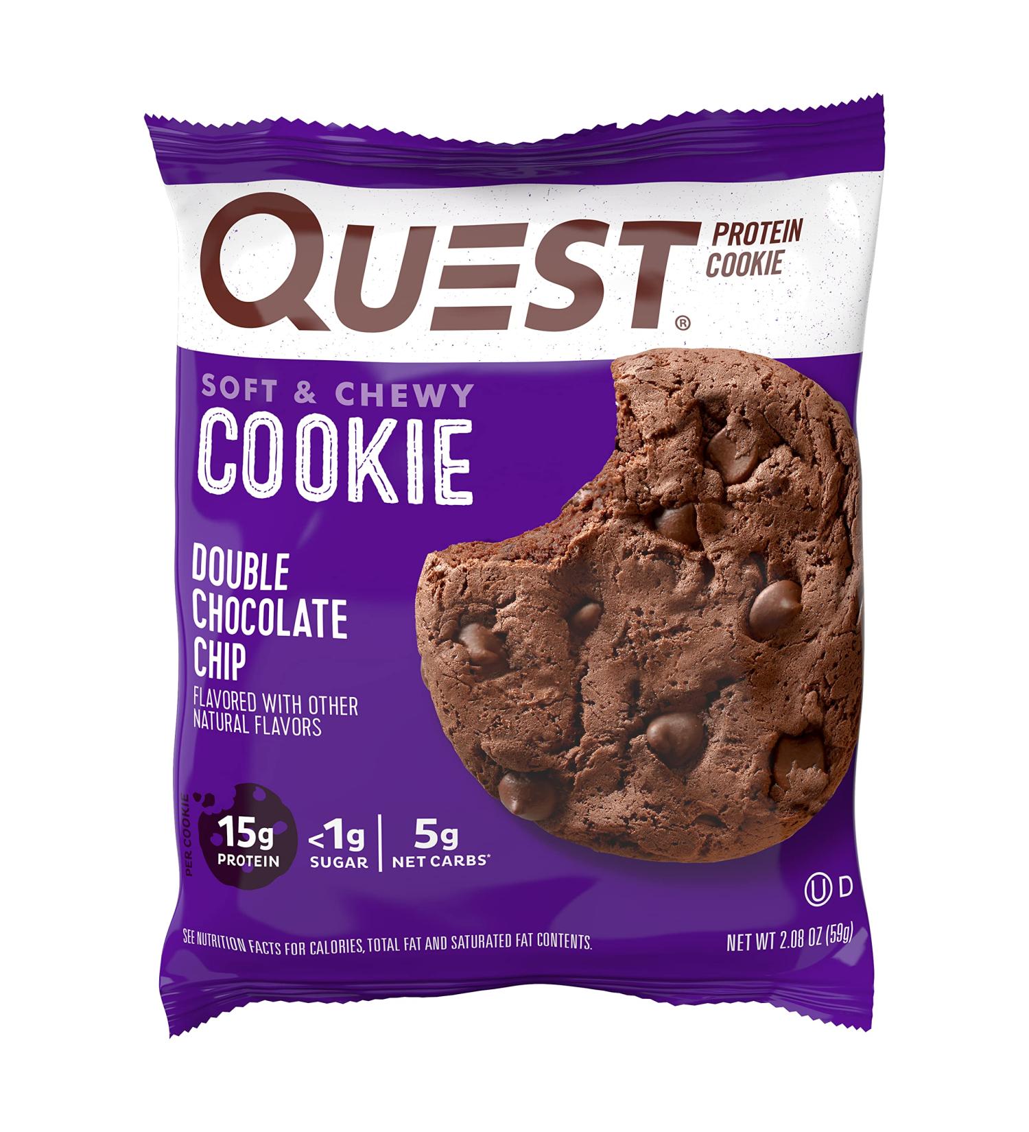 Buy Quest Nutrition Double Chocolate Chip Protein Cookies - 4 CT | High Protein Low Sugar Keto-Friendly Snacks - Buy Online on GoSupps.com