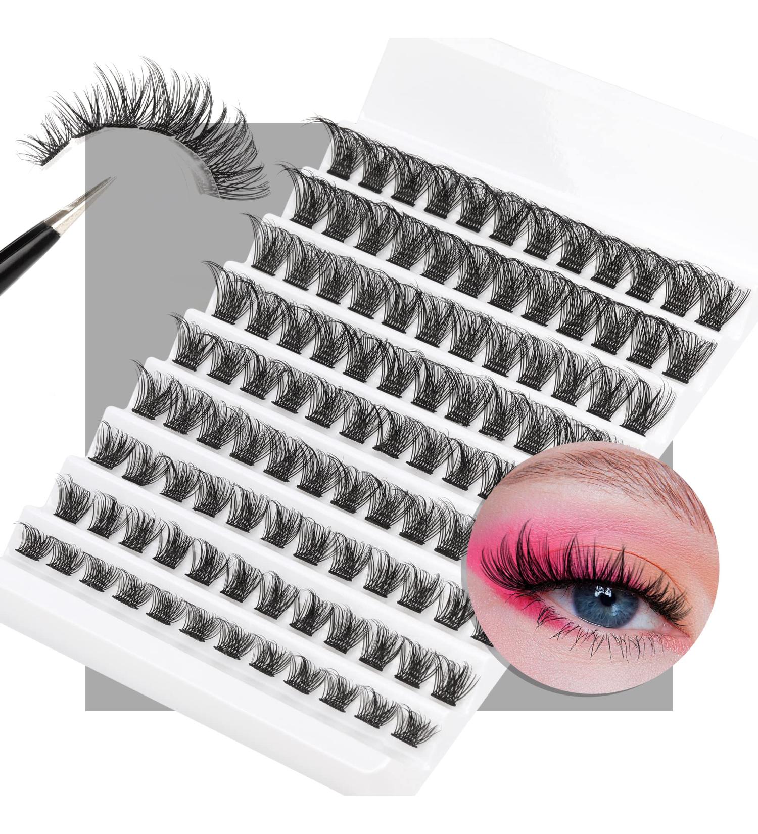 Lash Clusters DIY Extensions - D Curl Individual Lashes 8-16mm - 108 pcs Natural Fluffy Wispy Eyelash Clusters by TOOCHUNAG C01 - Buy Online on GoSupps.com