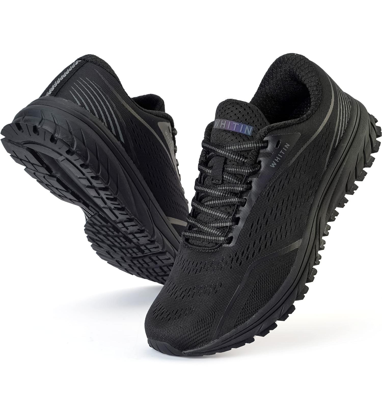 WHITIN Men's Max Cushioned Running Shoes - Superior Comfort 11 | Stability & Style | All Black - Buy Online on GoSupps.com