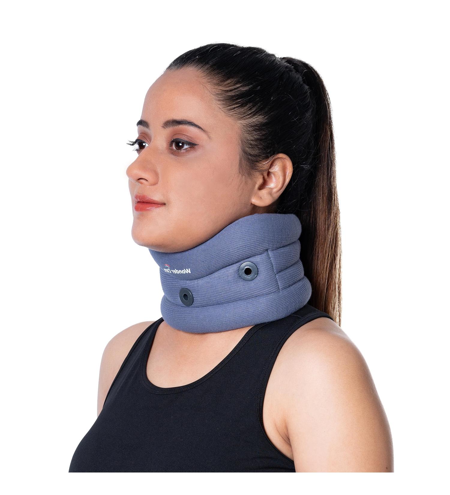 Wonder Care Soft Cervical Collar - Adjustable Neck Support Brace for Neck Pain - Women & Men - Large Grey - Buy Online on GoSupps.com