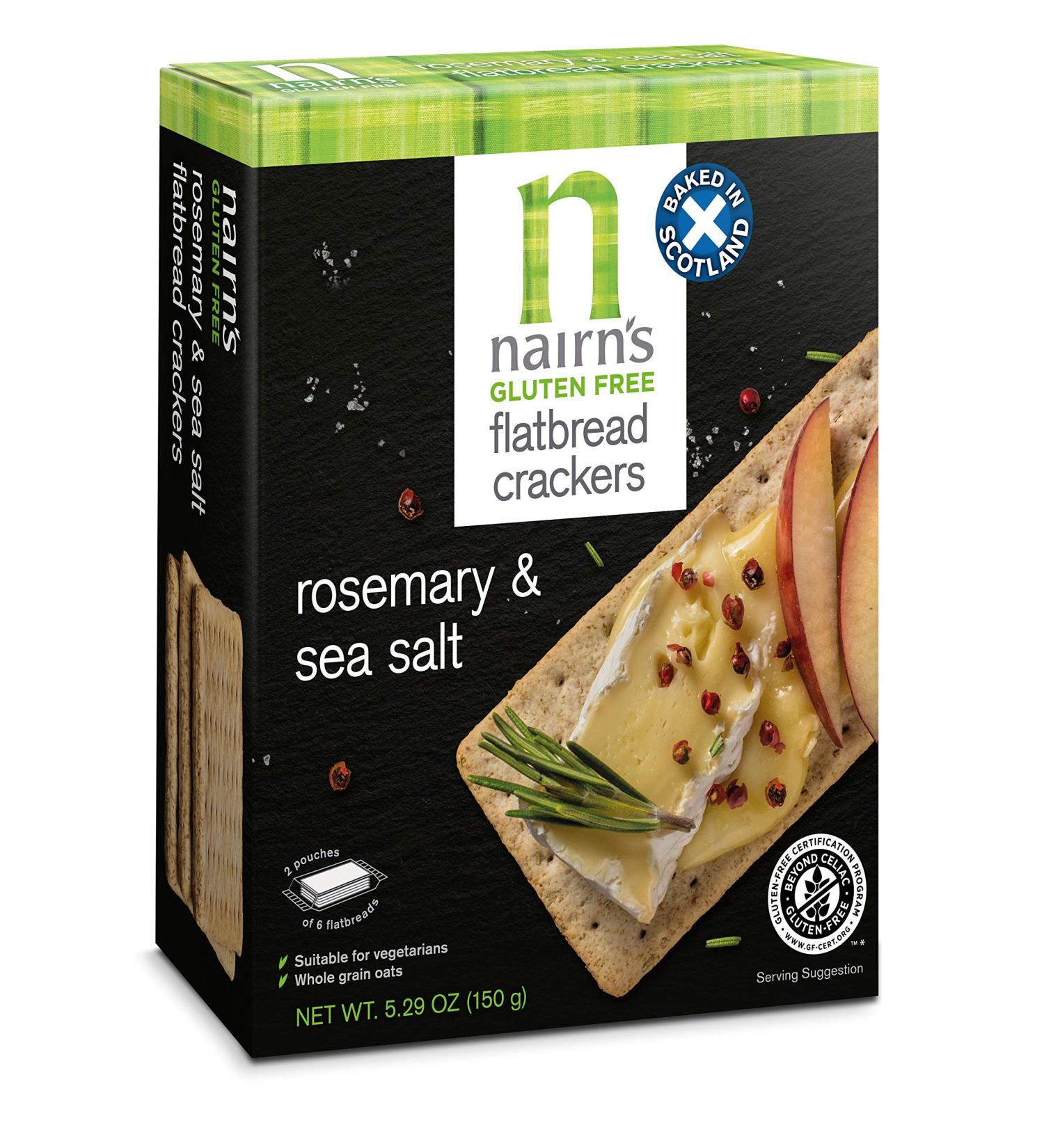 â€œNairn's Gluten Free Flatbread Crackers - Rosemary & Sea Salt, 5.29oz | Healthy Snackâ€‌ - Buy Online on GoSupps.com