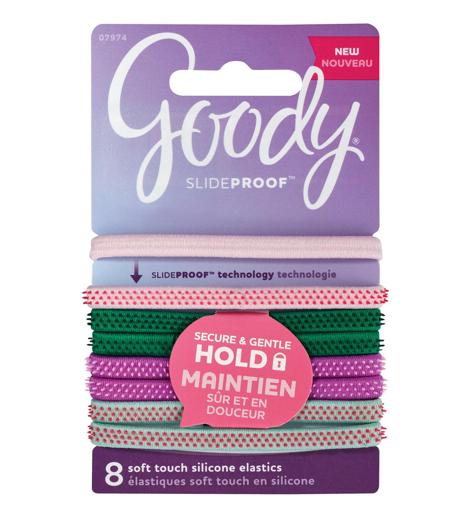 Goody SlideProof Hair Tie Elastics Sparkly Neon 8Count