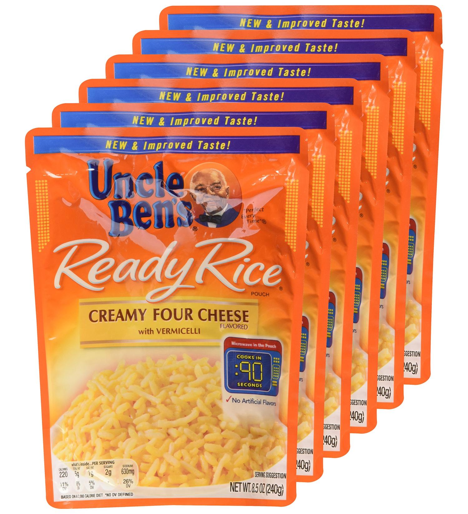 Uncle Ben's Ready Rice Creamy Four Cheese 8.5oz Pouch - Pack of 6 - Buy Online on GoSupps.com