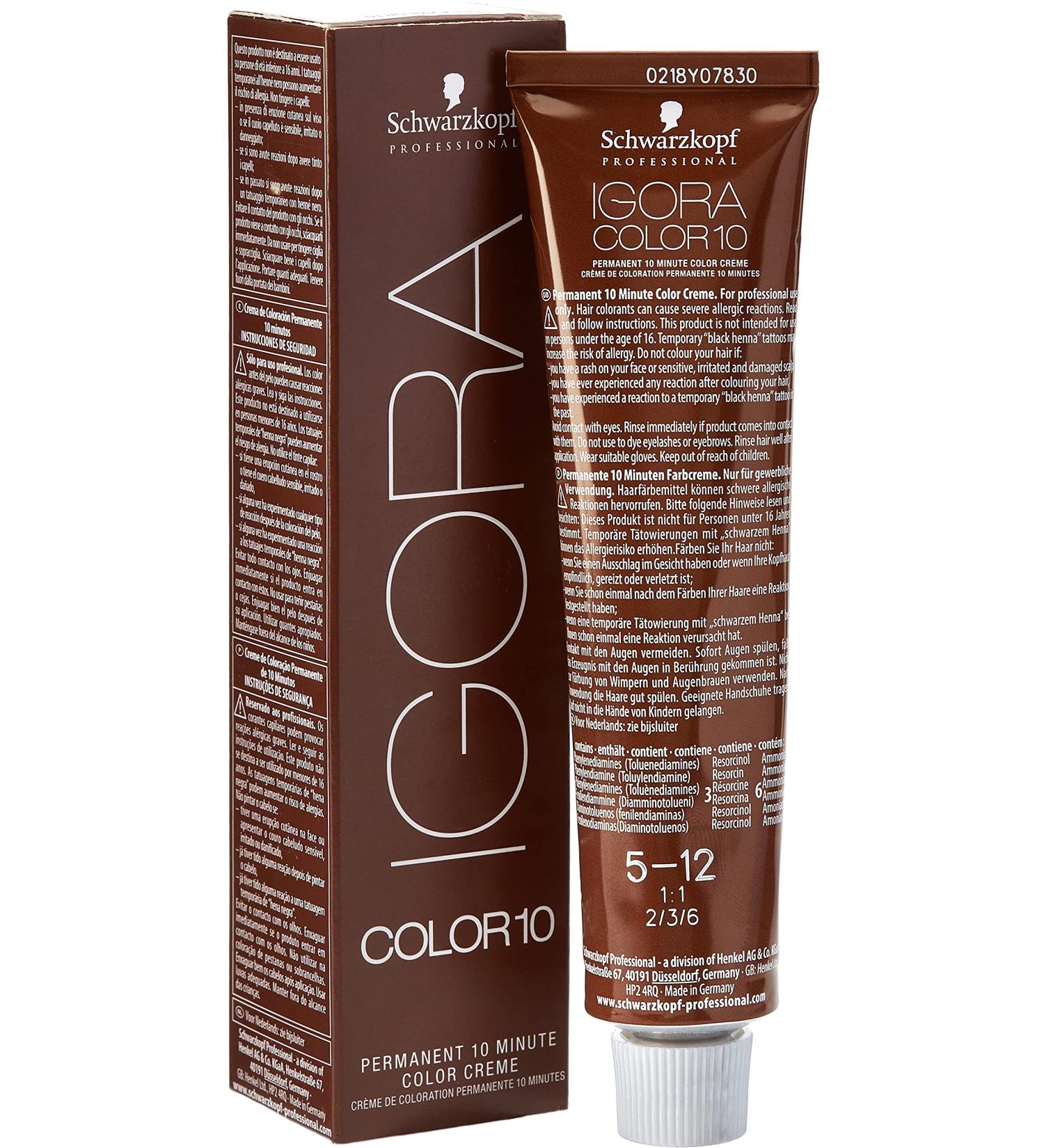 Schwarzkopf Professional Igora Color 10 - 5-12 Light Brown Cendre Ash Permanent Hair Color 60 ml | International Shipping Available - Buy Online on GoSupps.com