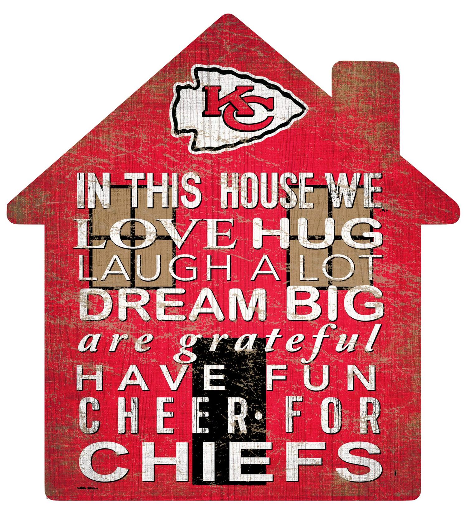 Fan Creations NFL Kansas City Chiefs Unisex Kansas City Chiefs House Sign, Team Color, 12 inch