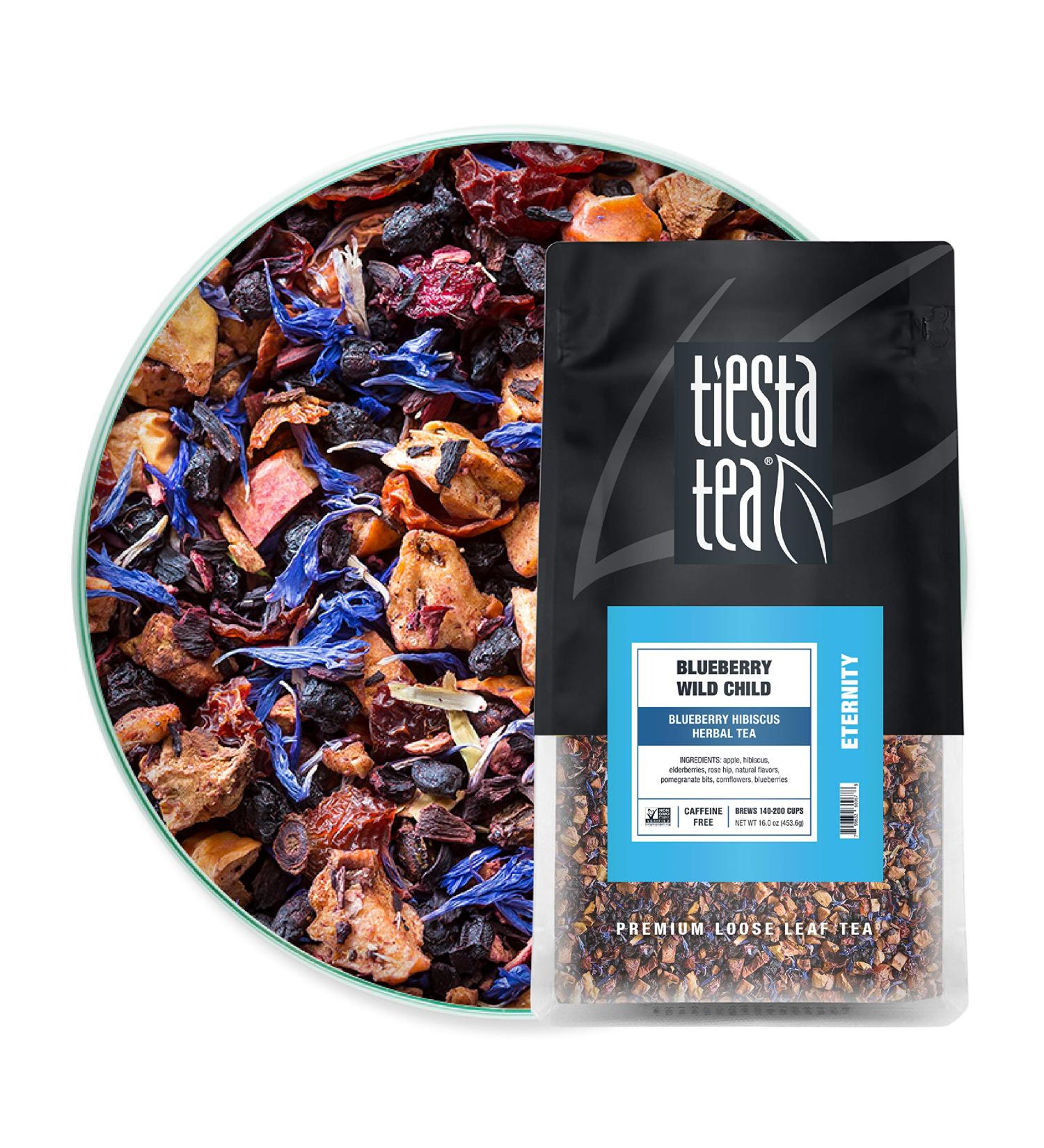 Tiesta Tea Premium Loose Leaf Blueberry Wild Child - Caffeine Free 16oz - Buy Online on GoSupps.com