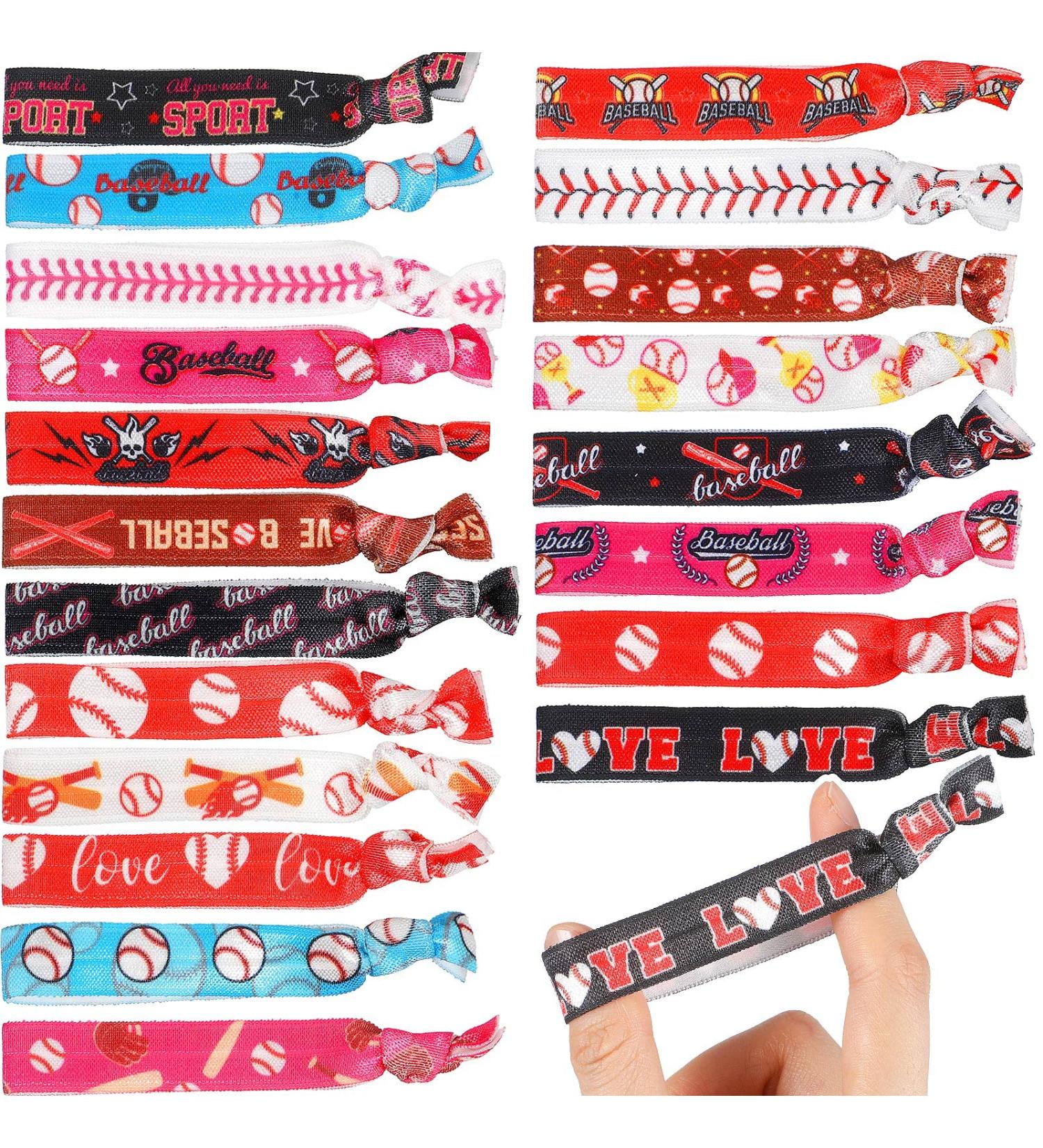 200 Pcs Baseball Hair Accessories - Baseball Hair Ties, Scrunchies for Girls, Women, Players, and Teams - Buy Online on GoSupps.com