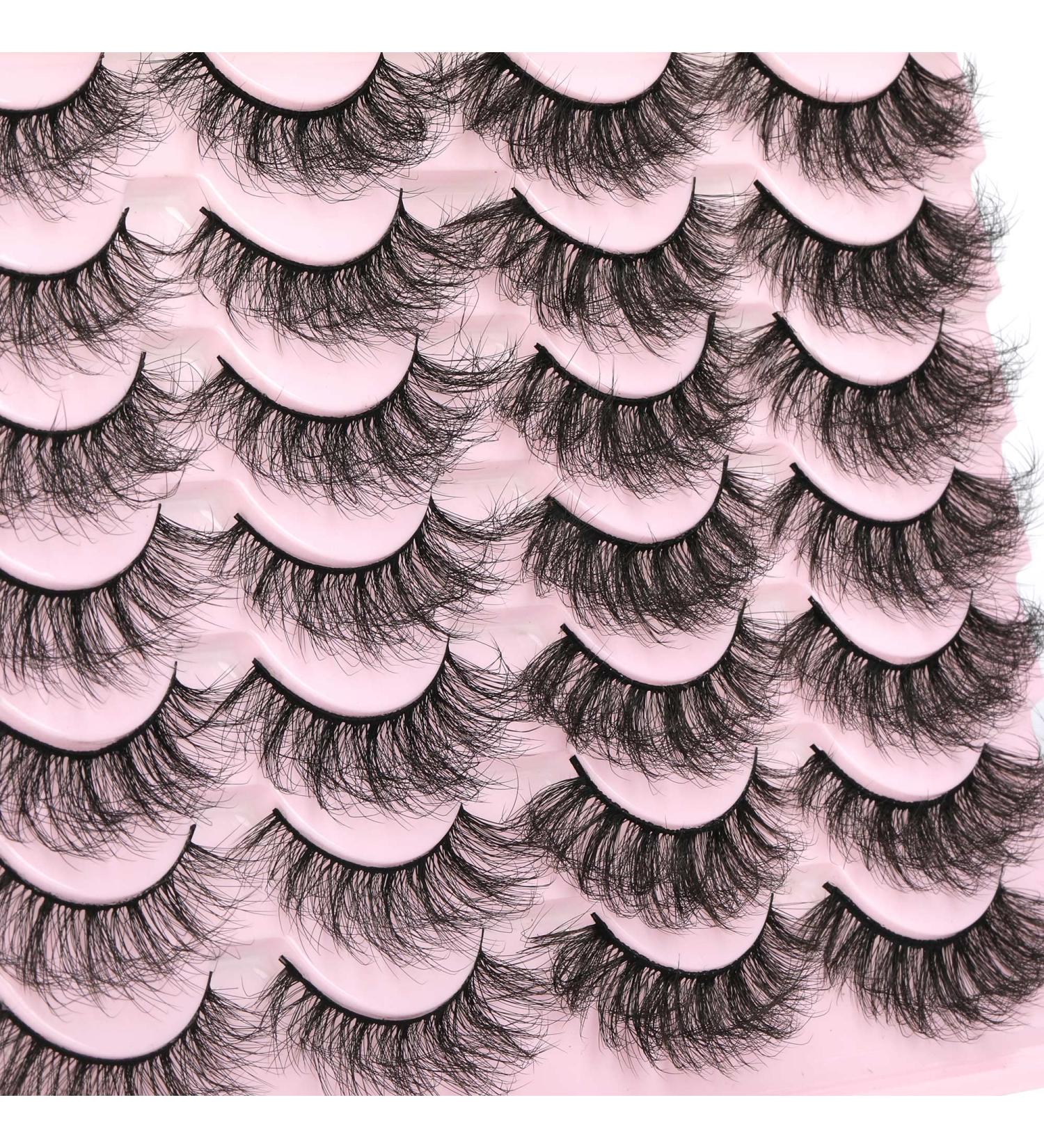 ALICROWN 6D Faux Mink Lashes - 14 Pairs Fluffy & Dramatic, Soft Reusable False Eyelashes - Buy Online on GoSupps.com