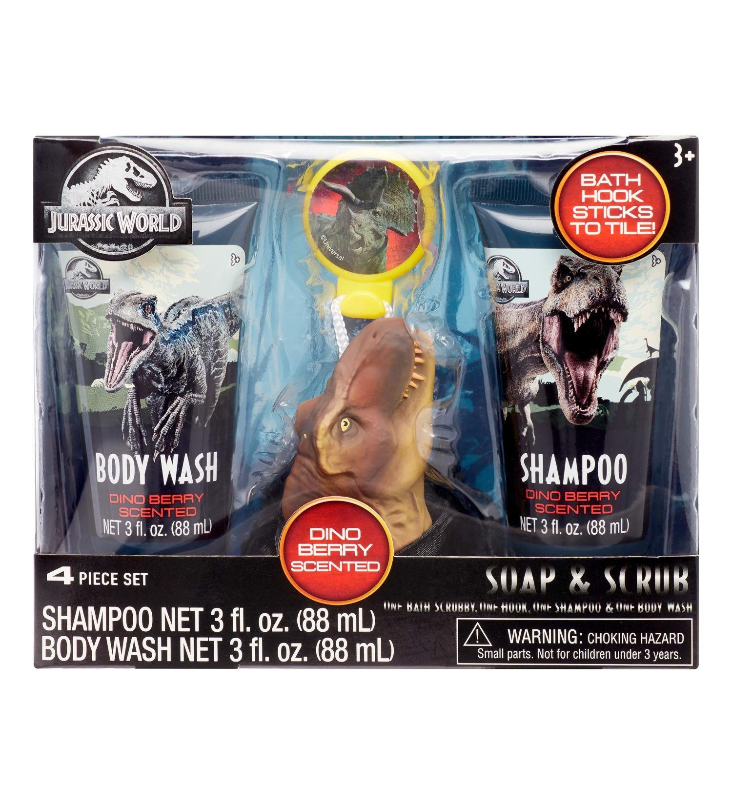 Jurassic World Soap & Scrub Bath Set - Fun T-Rex Scrubby for Kids | International Shipping Available - Buy Online on GoSupps.com