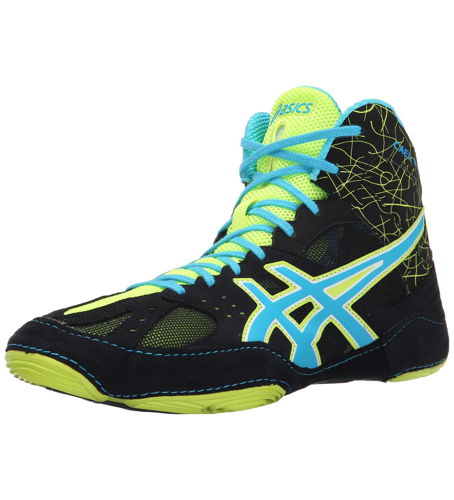 ASICS Men's Cael V6.0 Black/Atomic Blue/Flash Yellow Size 11 - Buy Online on GoSupps.com