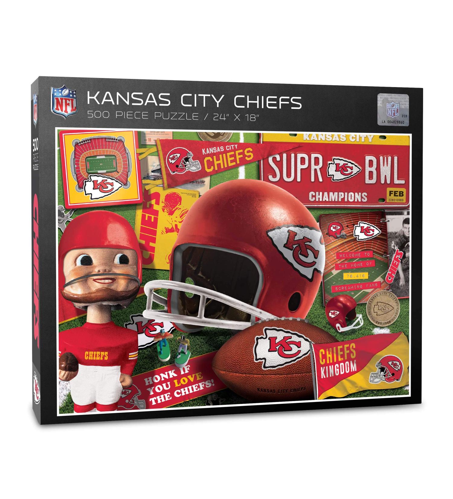 YouTheFan NFL Retro Series Puzzle - 500 Pieces Kansas City Chiefs - Buy Online on GoSupps.com