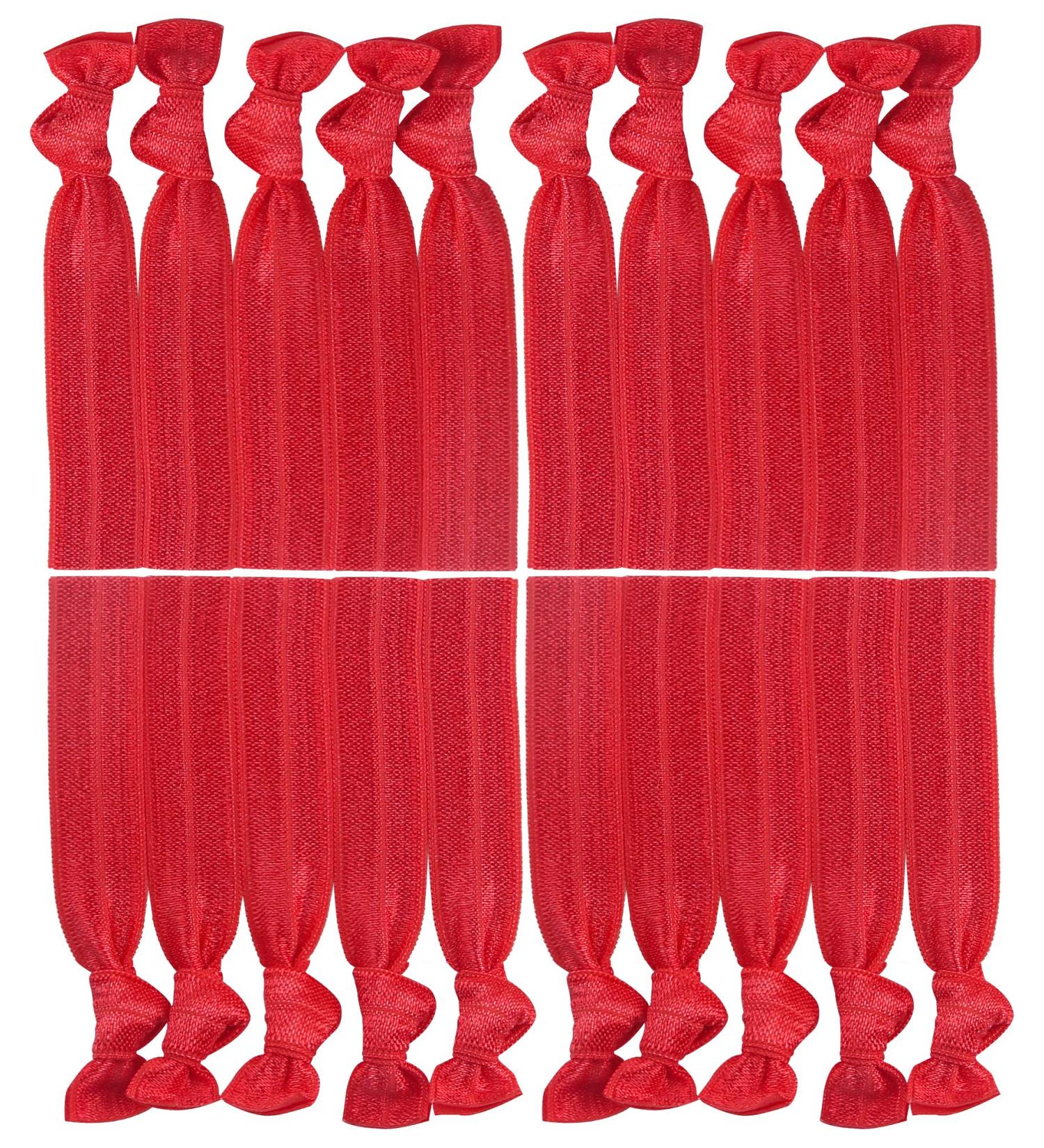 20-Pack Red Hair Ties Ponytail Holders - Yoga Twist Hair Bands Accessories - Buy Online on GoSupps.com
