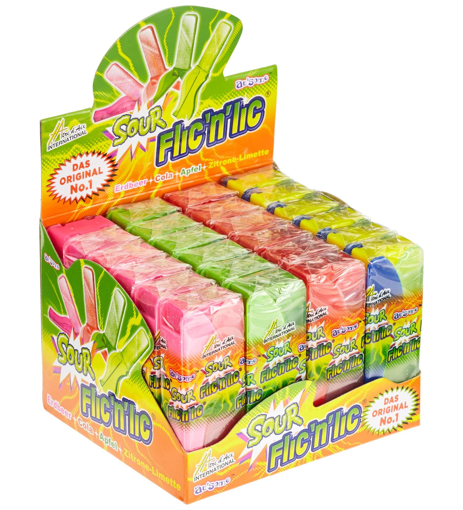Flic N Lic Toggo Sour Lollipops - 24 Pack of 4 Flavours | International Shipping Available - Buy Online on GoSupps.com