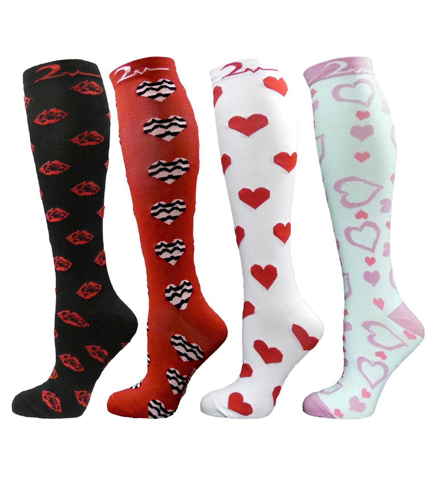 Shop Colorful Medium/Large Graduated Compression Socks - 15-20 mmHg for Nurses Running Travel | Soft Comfortable & Fun Designs for Men & Women - Buy Online on GoSupps.com