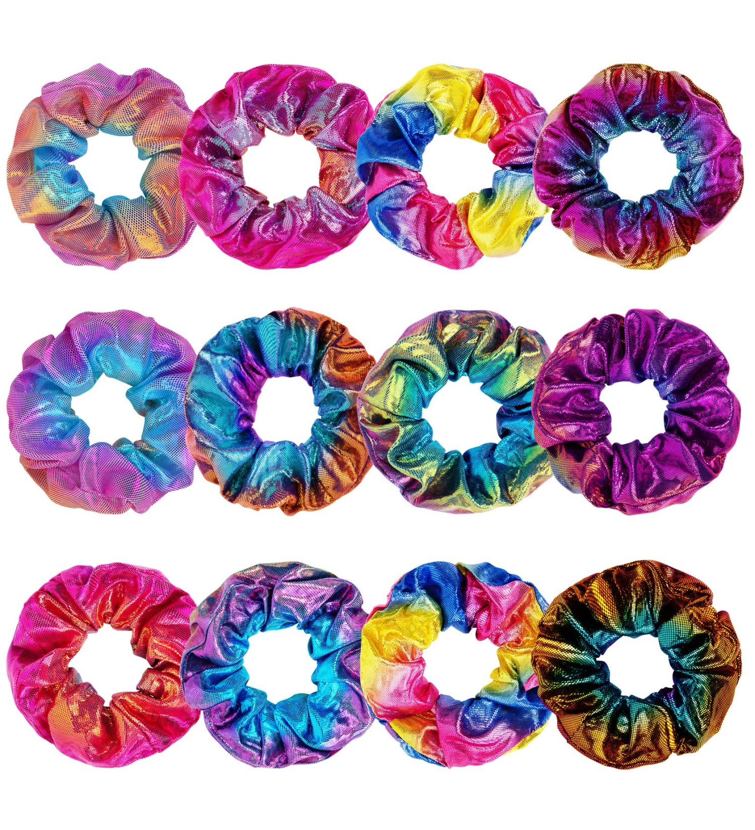 Mermaid Theme Hair Scrunchies - 12 Pack Elastic Hair Bands for Women, VSCO Girl Accessories, Perfect Gifts for Teenage Girls - Buy Online on GoSupps.com