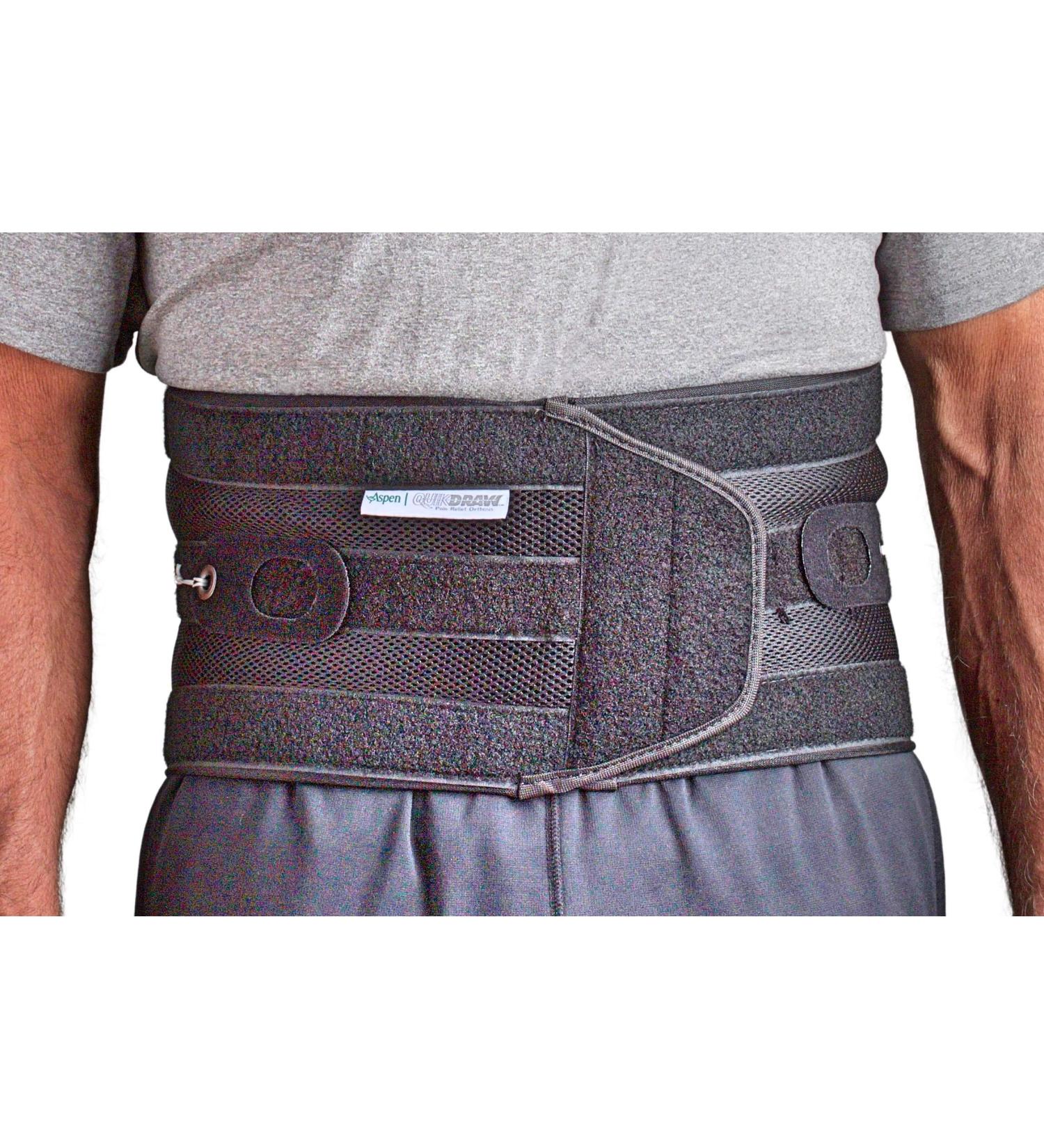Aspen Quikdraw PRO Back Brace - Medium Black - Lumbar Pain Relief with Pulley System - Buy Online on GoSupps.com