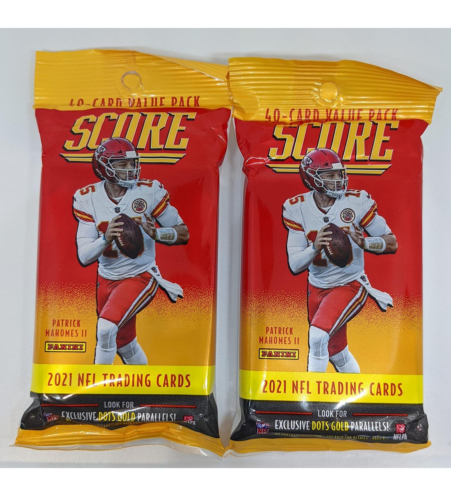 Pair 2021 Score NFL Football 40-Card Jumbo Fat Value Packs (80 Cards Total)