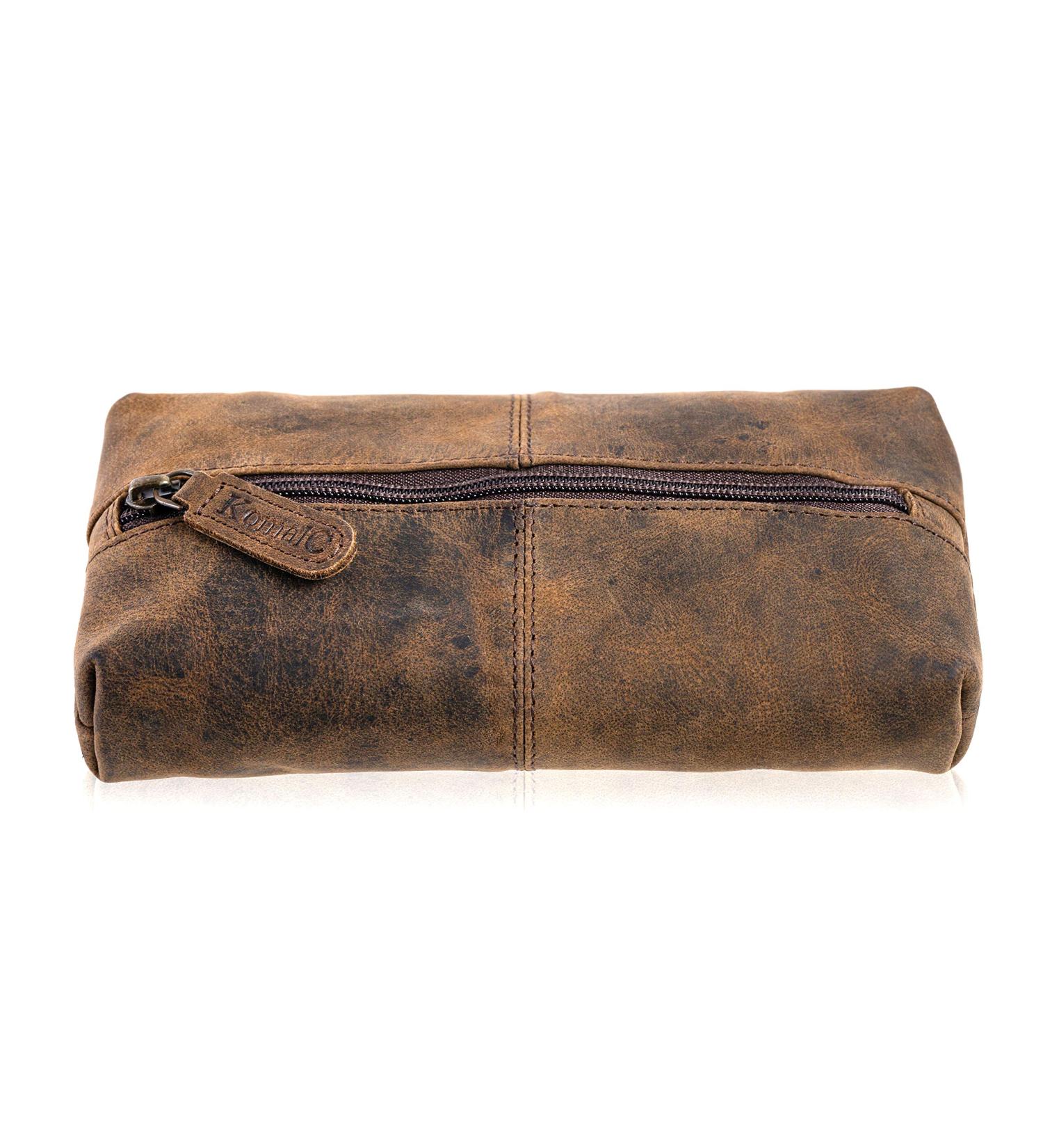 KomalC Leather Zip-Lock Cosmetic Makeup Pouch Bag Pen Pencil Case - SALE | Shop Now! - Buy Online on GoSupps.com