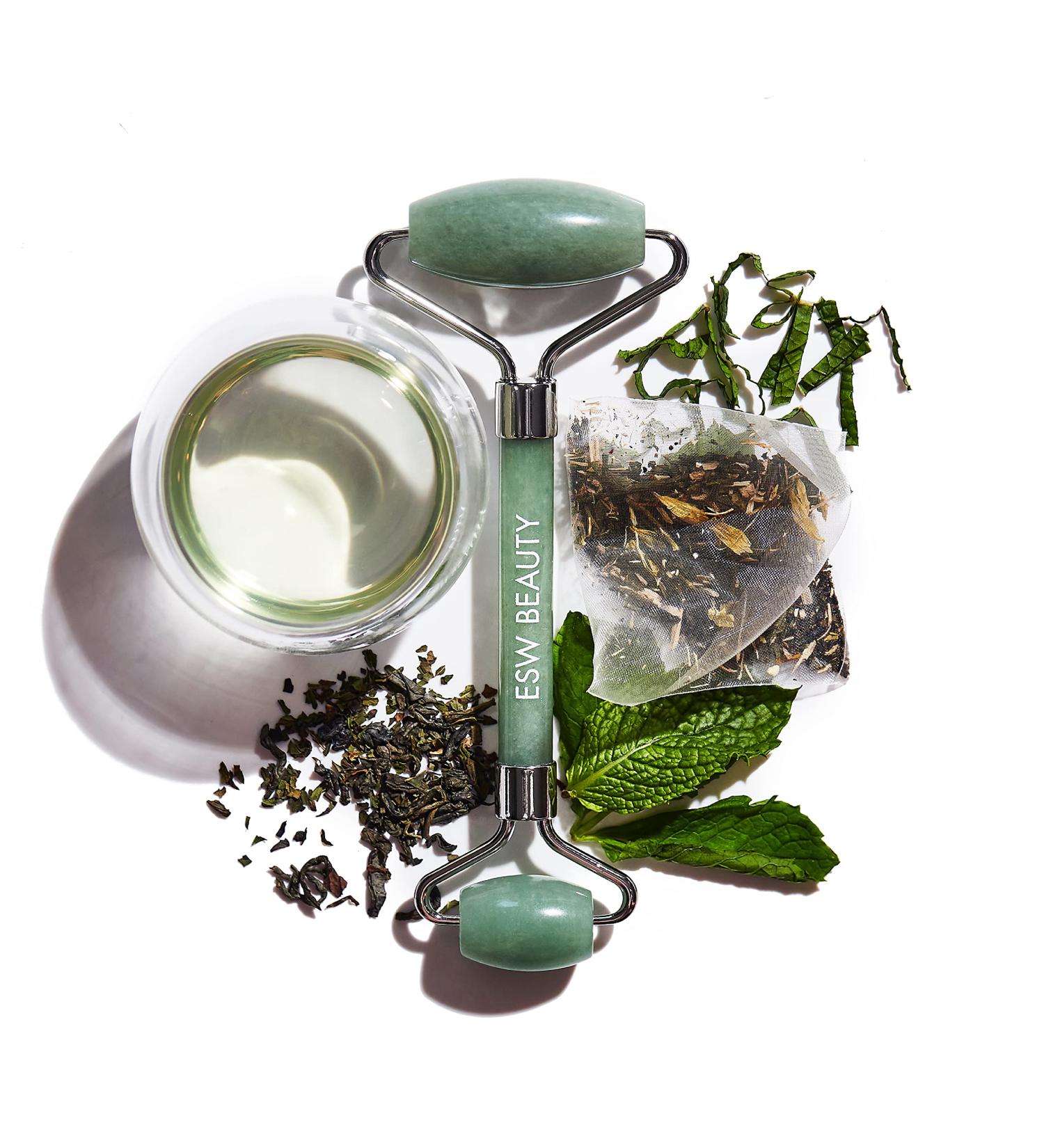 Buy Mint Green Tea Jade Crystal Facial Roller | Best Facial Massage Tool for Radiant Skin - Buy Online on GoSupps.com