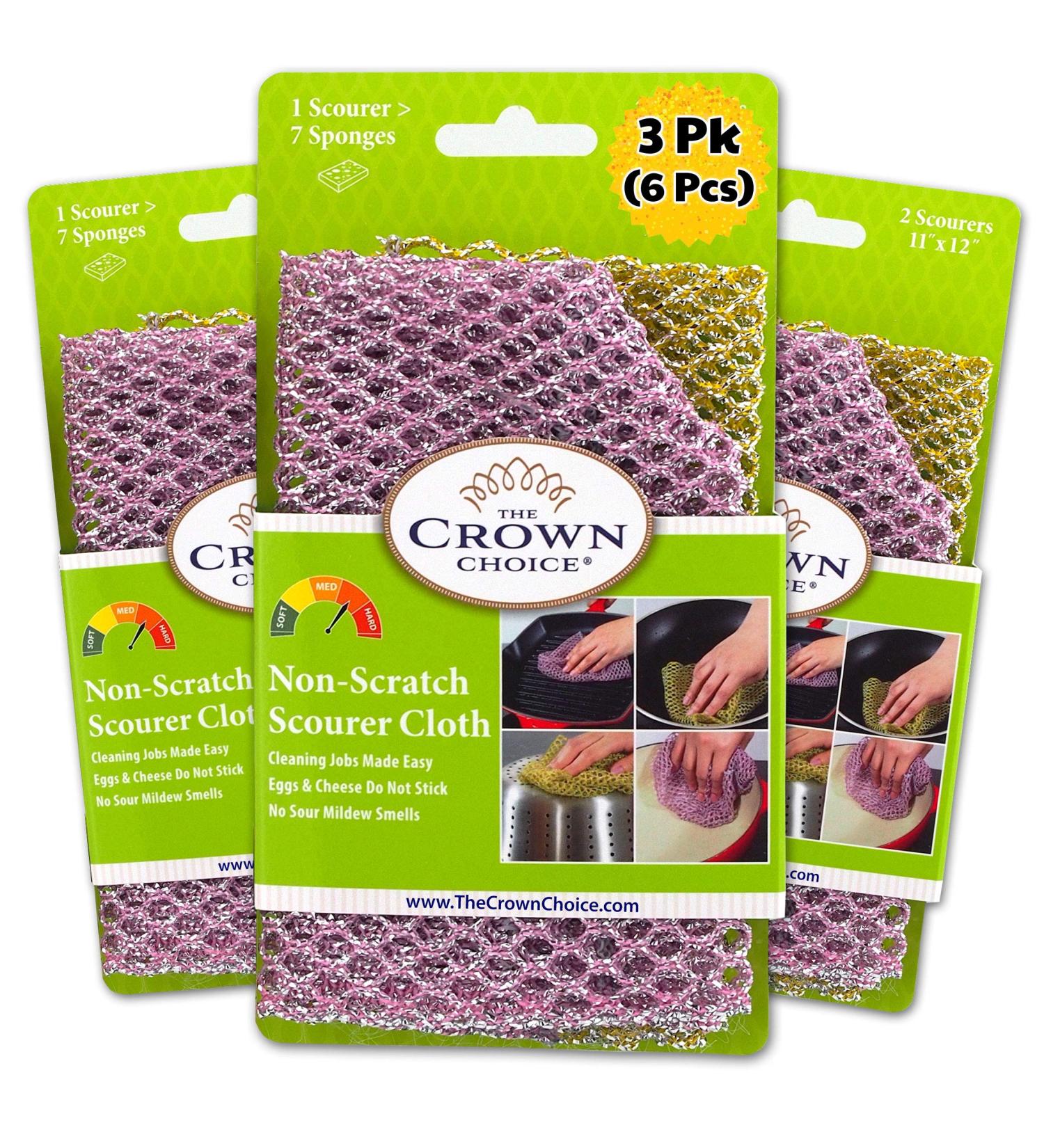 Non-Scratch Dish Scrubbers (6Pcs) - Heavy Duty Cleaning Pads for Dishes & Pots - Replaces Kitchen Sponges - Alternative Dish Washing Scrubber Pack (6pcs) - Buy Online on GoSupps.com