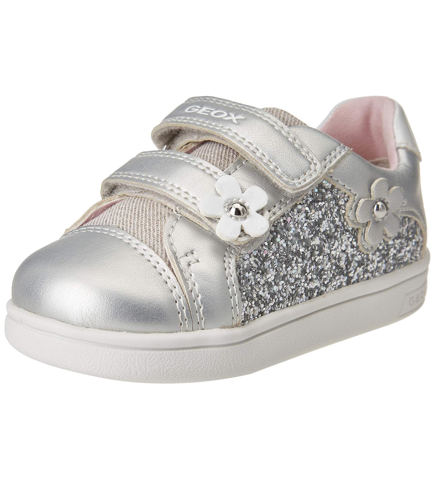 Geox Baby Girl's Silver Sneakers - Size 3.5 UK Child | B Djrock C - Buy Online on GoSupps.com
