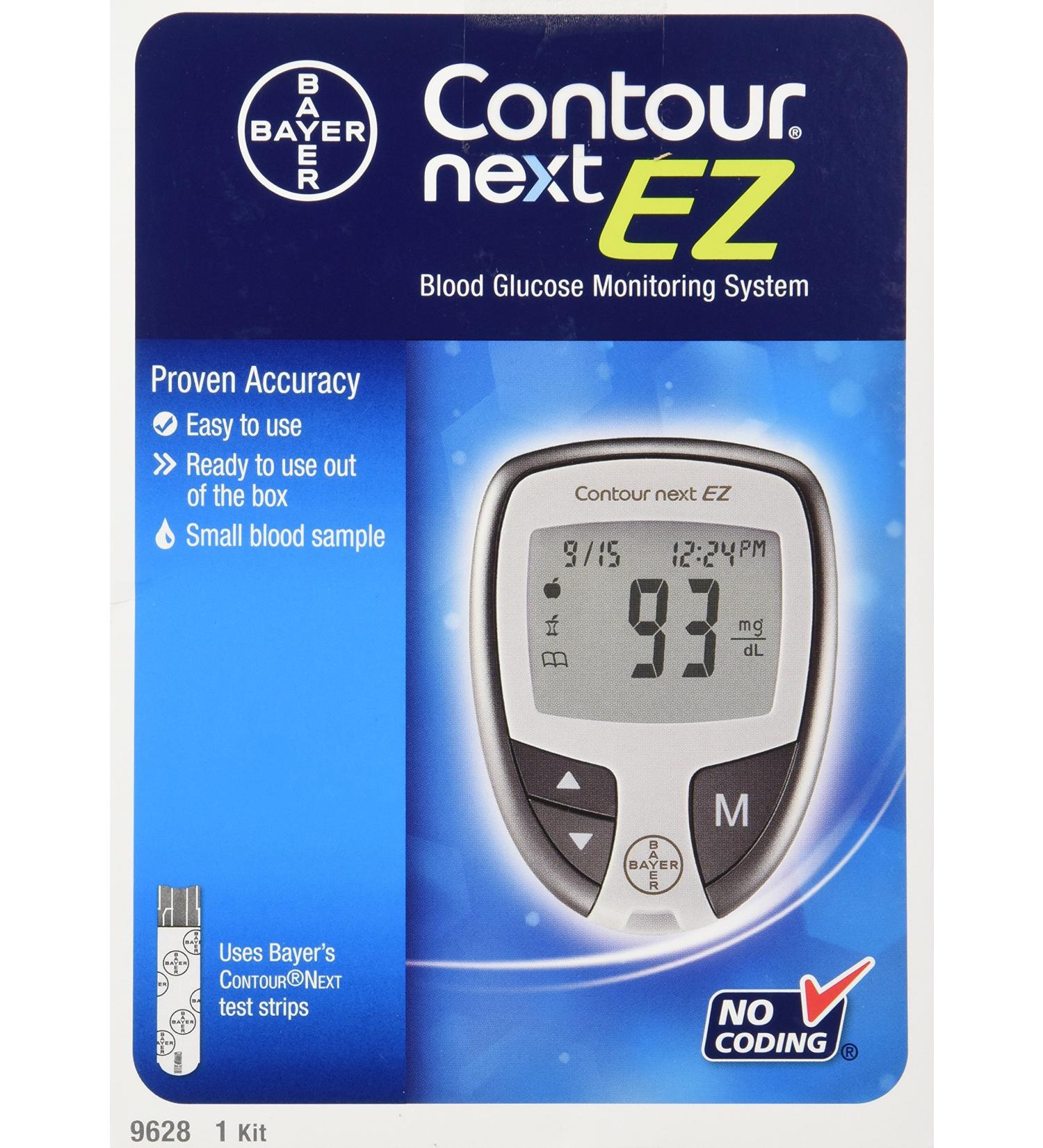 Bayer Contour Next Ez Blood Glucose Monitoring Kit - Accurate Diabetes Testing System - Buy Online on GoSupps.com