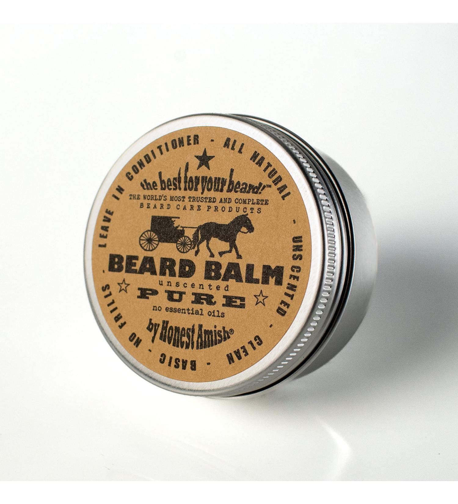 Honest Amish PURE Fragrance-Free Beard Balm 2oz - All Natural Formula - Buy Online on GoSupps.com