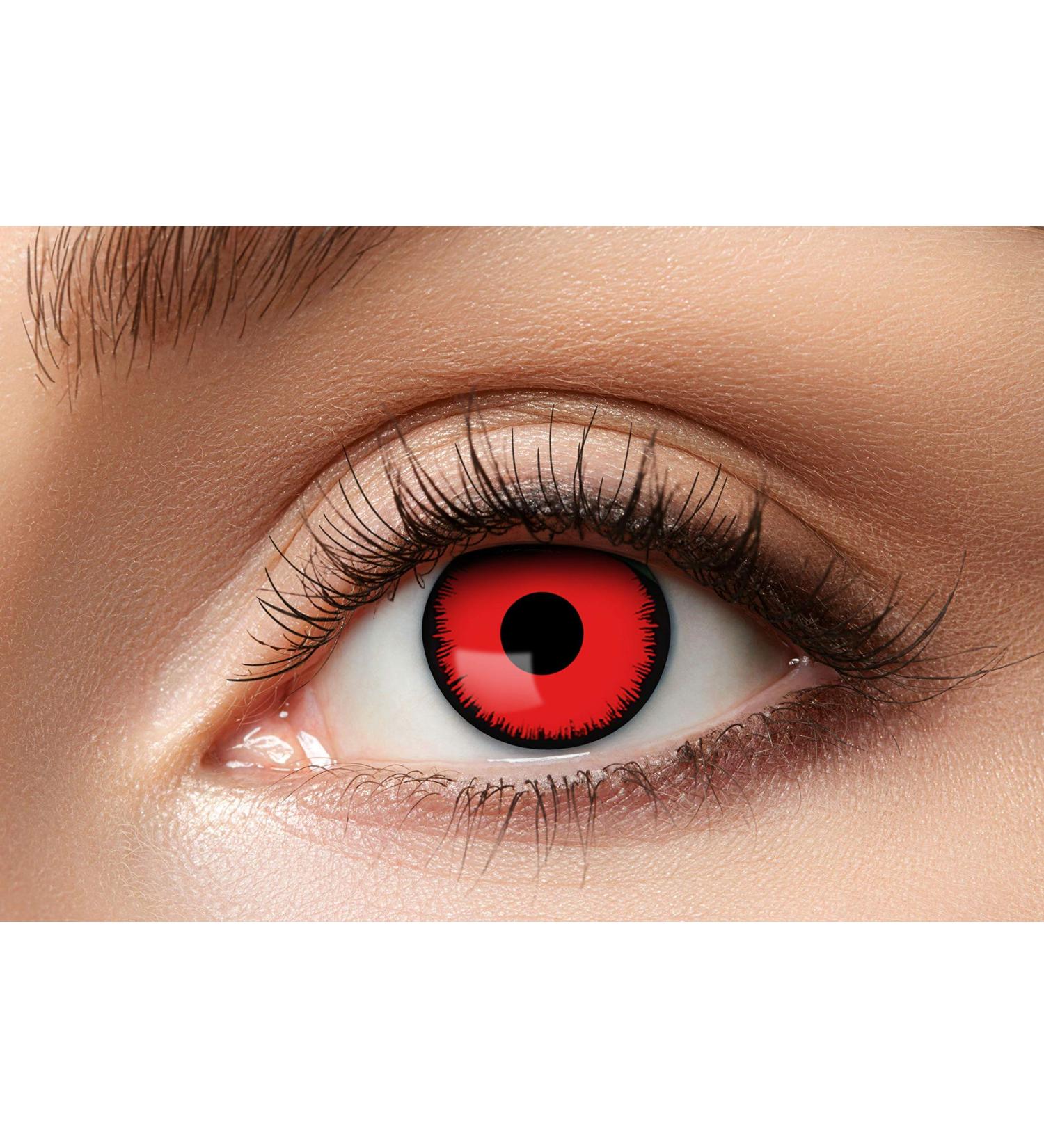 Buy Eyecatcher 84080441-953 Red Colored Contact Lenses - 12 Month Wear for Carnival Mardi Gras & Halloween - Buy Online on GoSupps.com