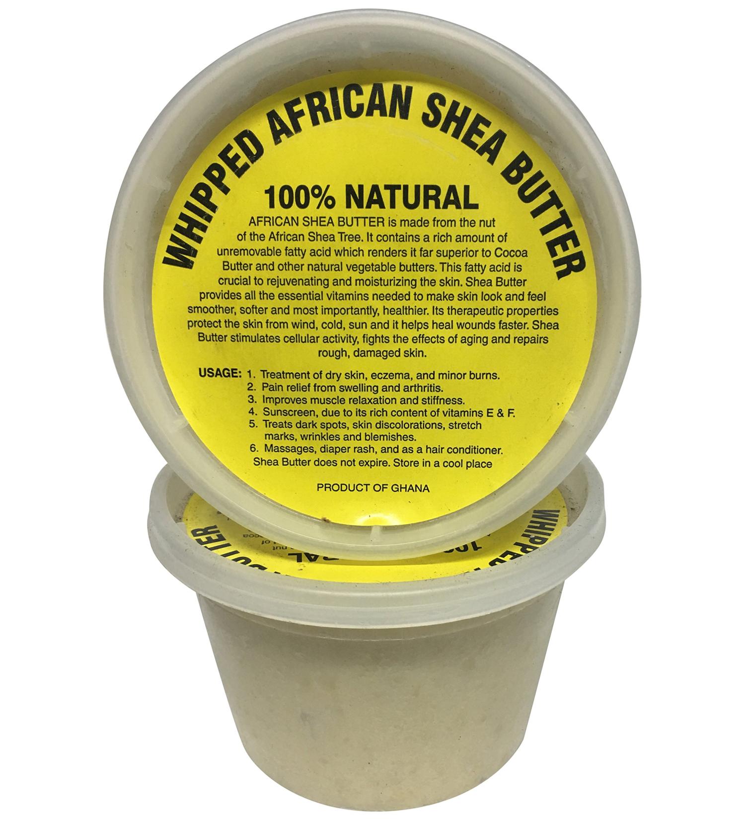 afrikaimports Whipped African Shea Butter Creamy  White  16 oz. Creamy  White 1 Pound (Pack of 1)