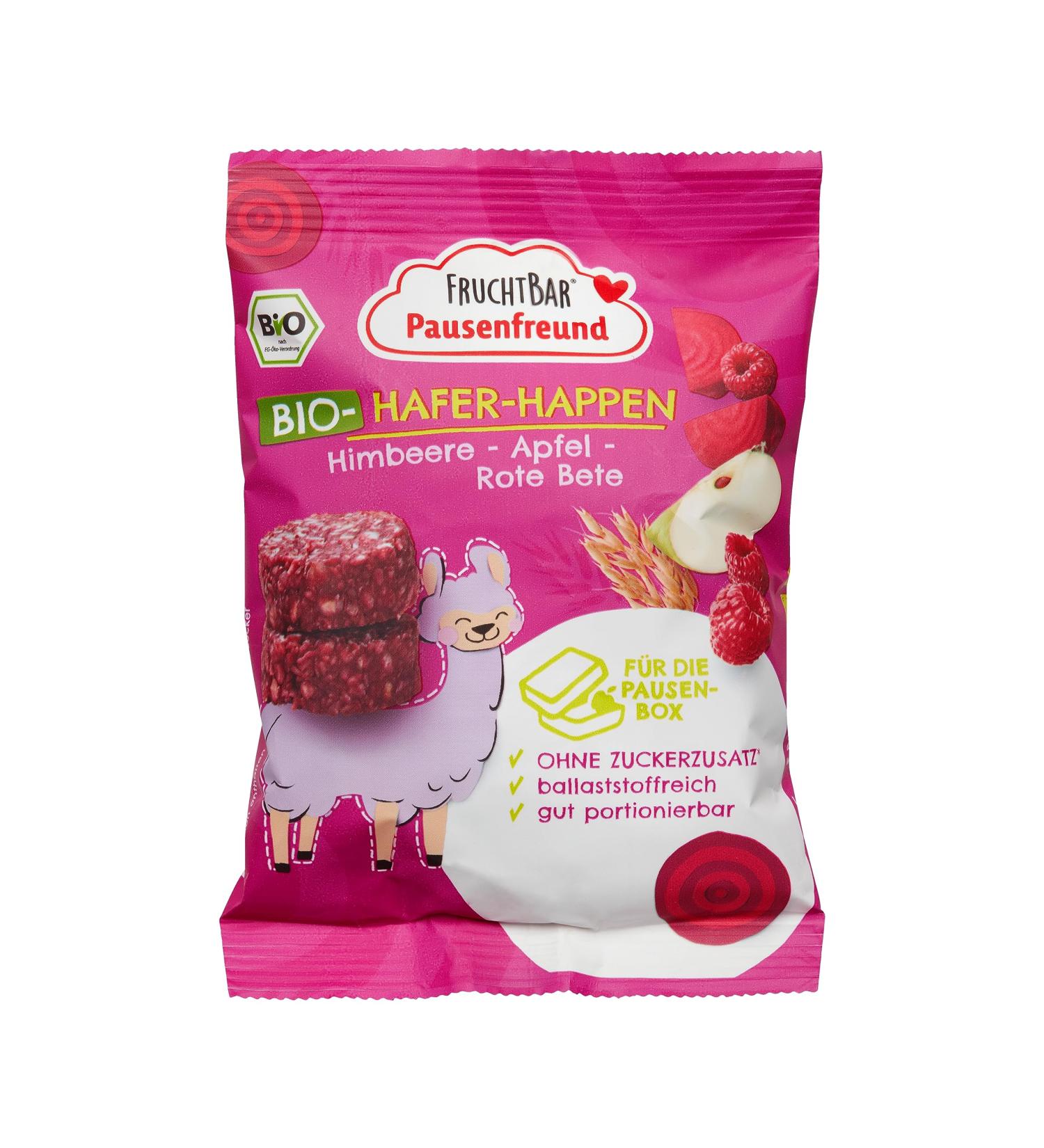 Buy FruchtBar Pausenfreund Organic Oat Snacks - Sugar-Free Raspberry Apple Beetroot for Kids (8x80g) | Healthy Snack for Children 3+ - Buy Online on GoSupps.com
