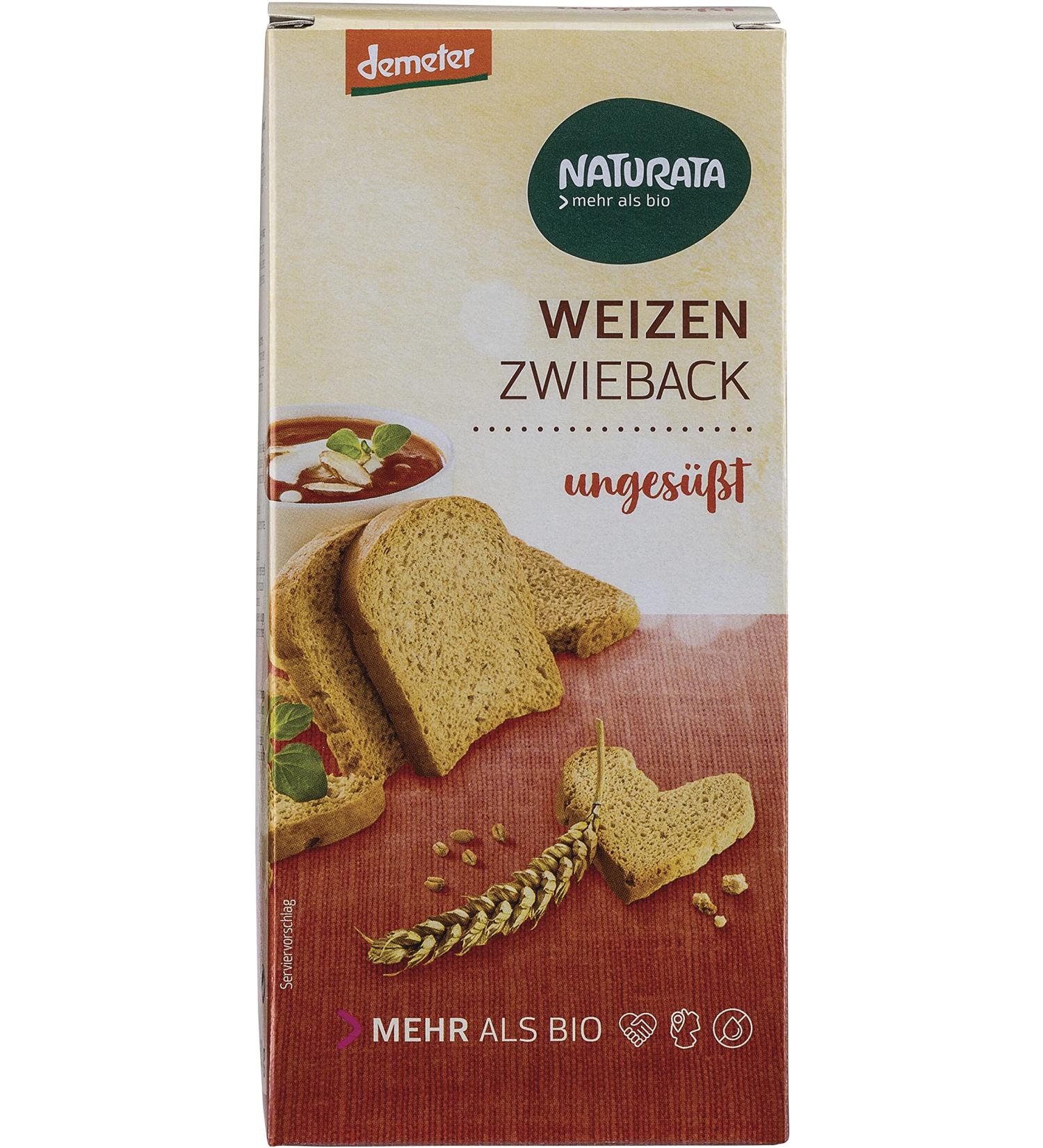 Naturata organic wheat rusks unsweetened (6 x 150 gr)